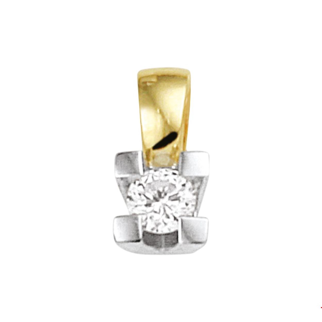 Luxe bicolor geel- en witgouden hanger met afmetingen van 9 x 4mm uitgevoerd met een briljant geslepen diamant van 0.10ct. Tip: Perfect kado voor dierbare of geliefde! Diamonds are girls best friend!
Doelgroep: dames
Breedte: 4 mm
Hoogte: 9 mm
Zetting: solitaire (chatonzetting)