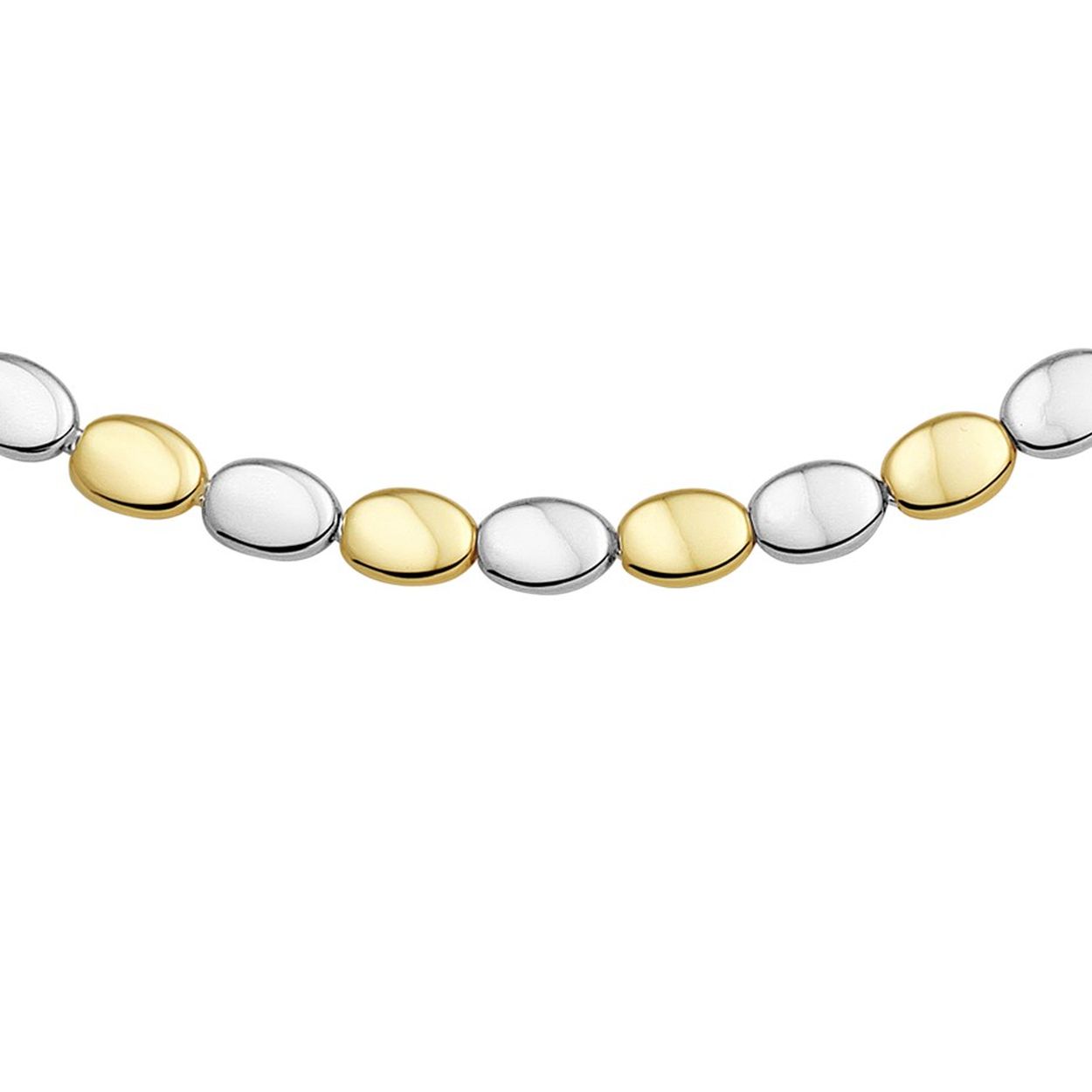 Beschrijving: Sltijvol bicolor wit- en geelgouden choker collier met een draaglengte van 45cm en een schakelbreedte van 7.5mm. Het collier is aan 1 kant bicolor en aan de andere kant poli/mat afgewerkt en kan op 2 manieren worden gedragen voor een unieke look. Uitgevoerd met een stevige karabijn sluiting.
Verpakt per: 1
Doelgroep: dames
Breedte: 7.5 mm
Langste lengte: 45 mm