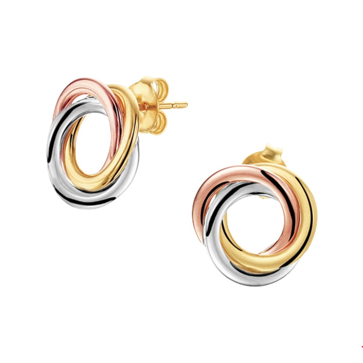 Beschrijving: Chique tricolor geel- rose- en witgouden oorknoppen met een afmeting van 12.5x12.5mm.  Combineer deze oorknoppen met sieraden uit je eigen stash en creeer zo elke keer een nieuwe look!. Tip: De oorknoppen zijn te combineren met bijpassende sieraden uit onze collectie.
Verpakt per: 1
Doelgroep: dames
Breedte: 12.5 mm
Hoogte: 12.5 mm