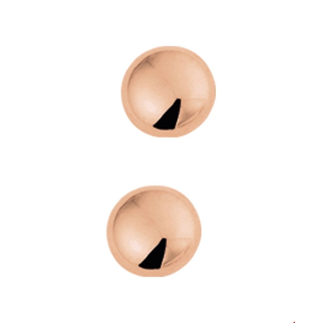 Rosegouden oorknoppen met een halfbol.
Breedte: 5.8 mm
Hoogte: 5.8 mm