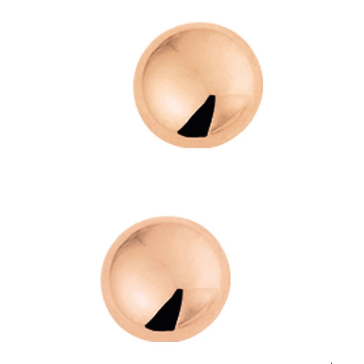14 karaats roségouden oorknoppen met een halfbol.
Breedte: 6.8 mm Hoogte: 6.8 mm