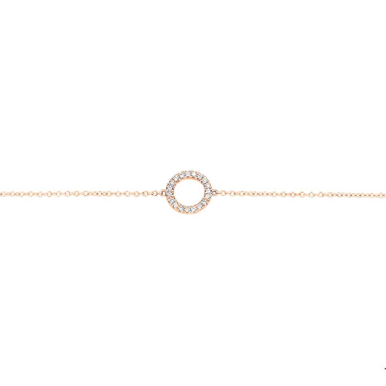 Beschrijving: Rosegouden armband met een cirkel van diamant. De lengte bedraagt 16.5 - 17.5 - 18.5cm.
Verpakt per: 1
Doelgroep: dames
Kortste lengte: 16.5 mm
Langste lengte: 18.5 mm