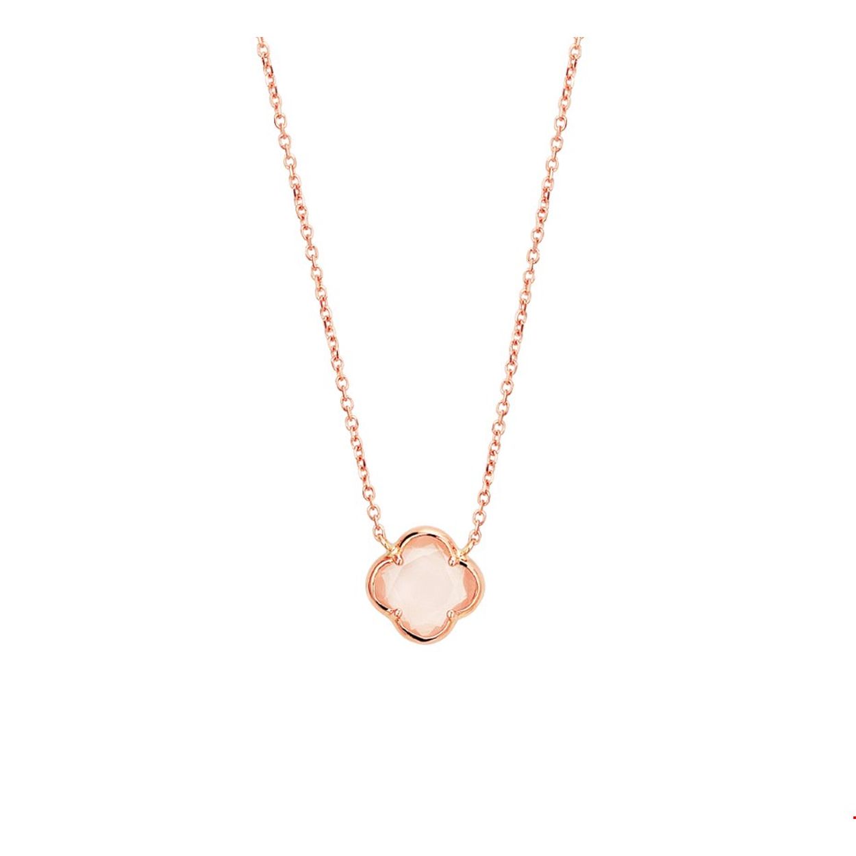 Fijn rosegouden 1.1mm anker collier met draaglengtes van 41-43-45cm. Het collier is uitgevoerd met een bloem die ingelegd is met een mooie roze kwarts. Het collier heeft een karabijn sluiting.

Breedte: 10.5 mm
Kortste lengte: 41 mm
Langste lengte: 45 mm
Hoogte: 10.5 mm
Zetting: entourage (kastzetting)