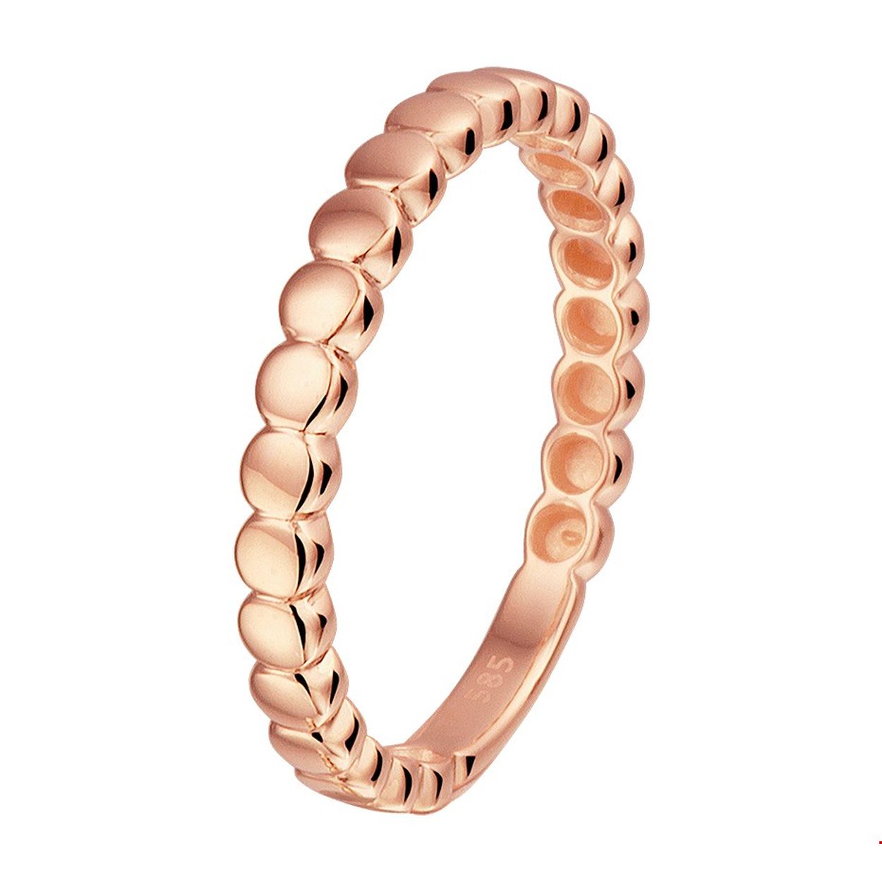 Beschrijving: Stijlvol simplistische rosegouden aanschuifring van 2.5mm breed uitgevoerd met rondjes. De ring heeft een poli afwerking. 
Uniekenummer serie: 40939
Verpakt per: 1
Doelgroep: dames
Ringmaat: 17.75 mm (56)
Breedte: 2.5 mm
