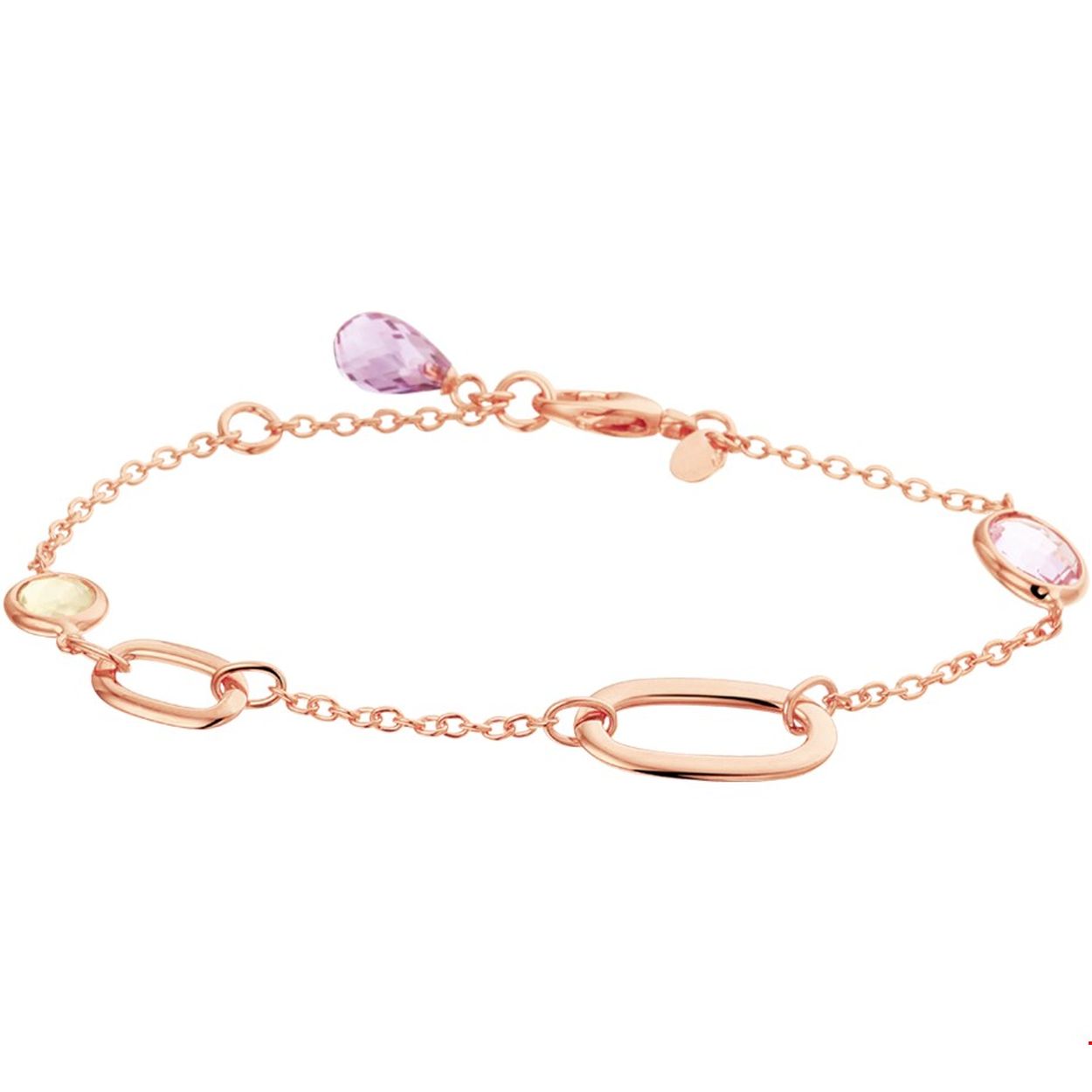 Beschrijving: Stijlvol rosegouden 2mm anker armband met draaglengtes van 17cm en 19cm uitgevoerd met amethyst en prenite. De armband is te combineren met bijpassende sieraden uit onze collectie. De uniek geslepen stenen en de verschillende kleuren hiervan geven het sieraad een glamorous look!.
Verpakt per: 1
Doelgroep: dames
Kortste lengte: 17 mm
Langste lengte: 19 mm