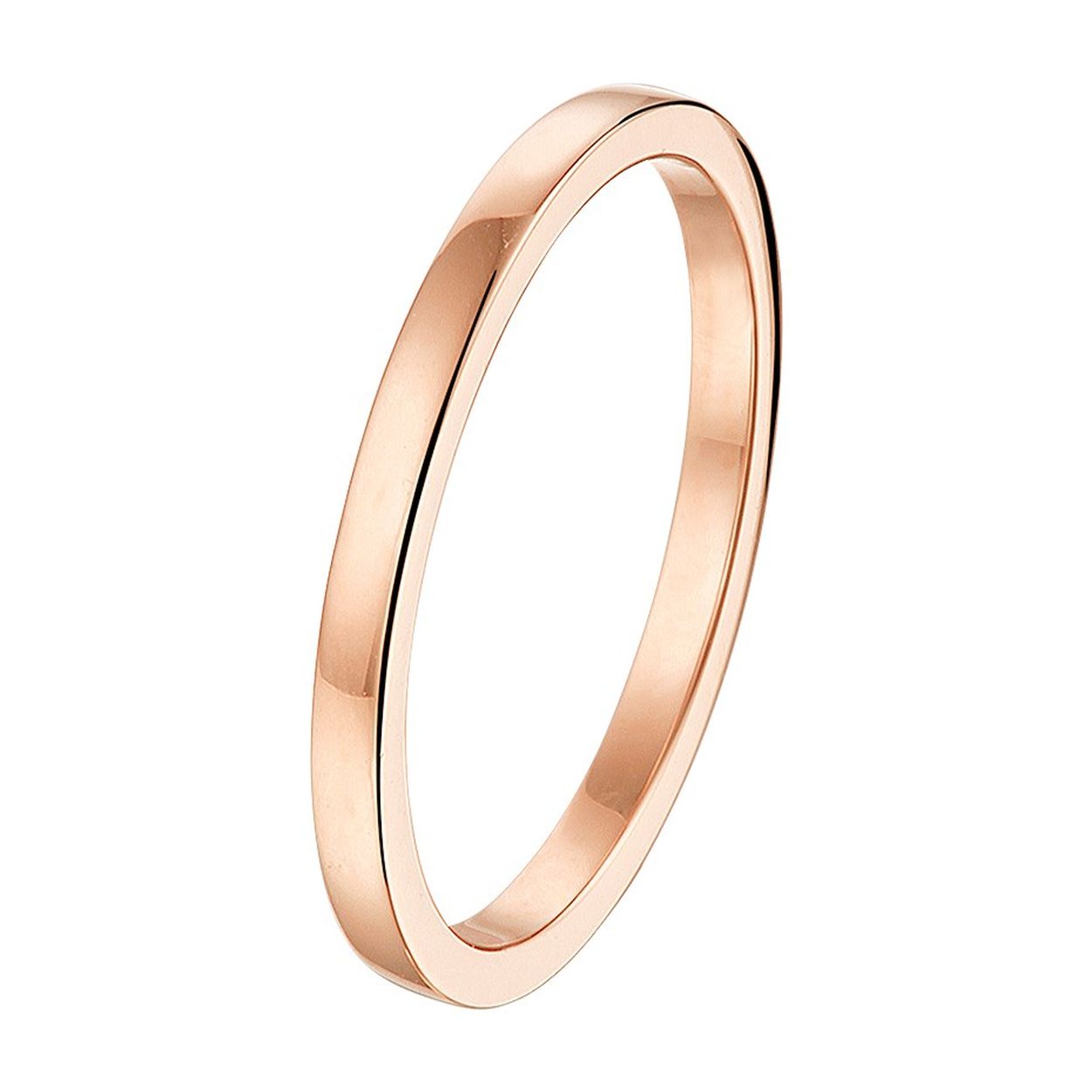 Stijlvolle rosegouden aanschuifring met een poli afwerking. Tip: Combineer deze ring met andere aanschuifringen voor een subtiele en elegante look.