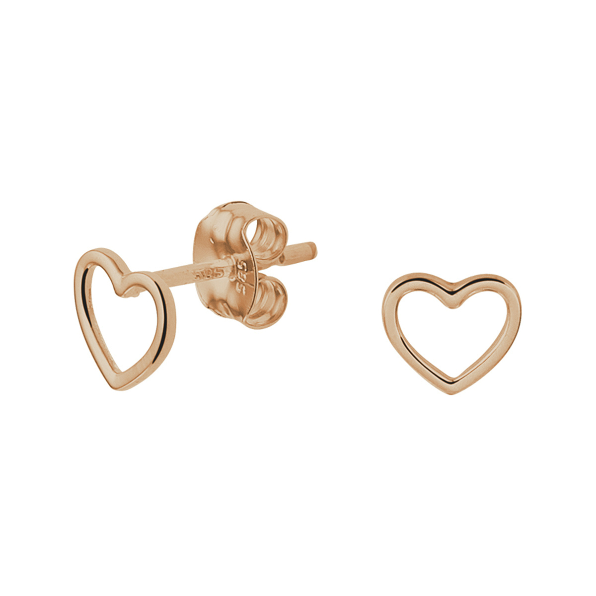 Deze 14k rosegouden hart oorknoppen hebben een afmeting van 5x5.5mm en zijn poli afgewerkt. De oorknoppen zijn te combineren met bijpassende sieraden uit onze collectie. Tip: Leuk om kado te geven aan geliefde of dierbare! Zeg het met een hart!