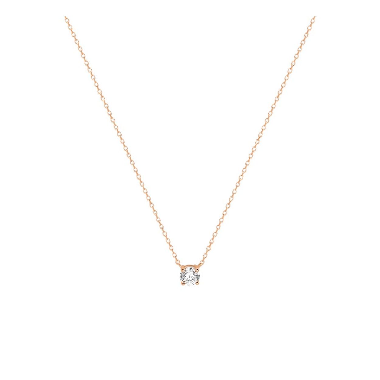 De collier is gemaakt van ros�goud en is rosekleurigkleurig. Het is een sieraad voor dames.