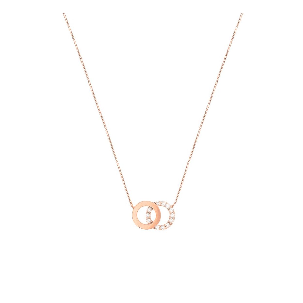 De collier is gemaakt van ros�goud en is rosekleurigkleurig. Het is een sieraad voor dames.