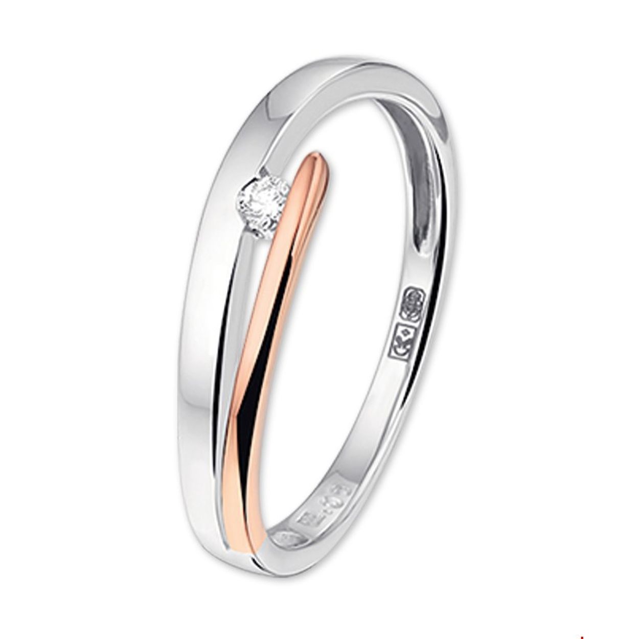 Beschrijving: Bicolor rose- en witgouden ring van 5mm breed uitgevoerd met een schitterende briljant geslepen diamant van 0.05ct. De combinatie van de 2 kleuren goud en de luxe diamant maken dit sieraad tot een ware eyecatcher. Perfect voor een chique avond of een avond waar je wilt schitteren met prachtige diamant sieraden.
Uniekenummer serie: 30205
Verpakt per: 1
Doelgroep: dames
Ringmaat: 18.50 mm (58)
Breedte: 5 mm
Zetting: solitaire (span zetting)