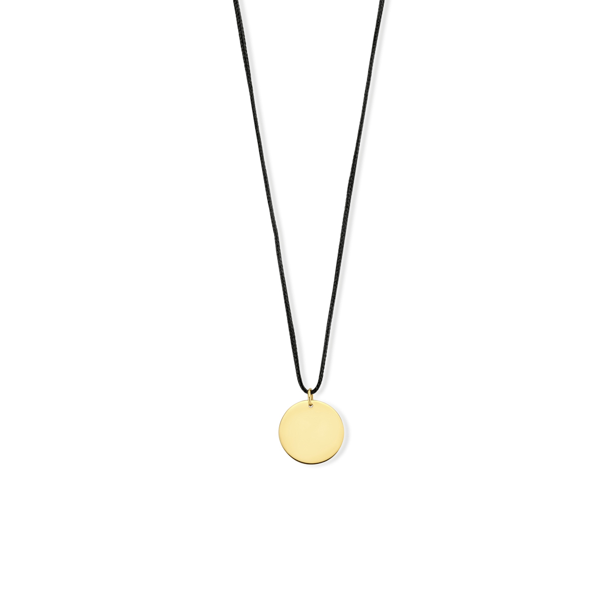 collier leer met gouden hanger