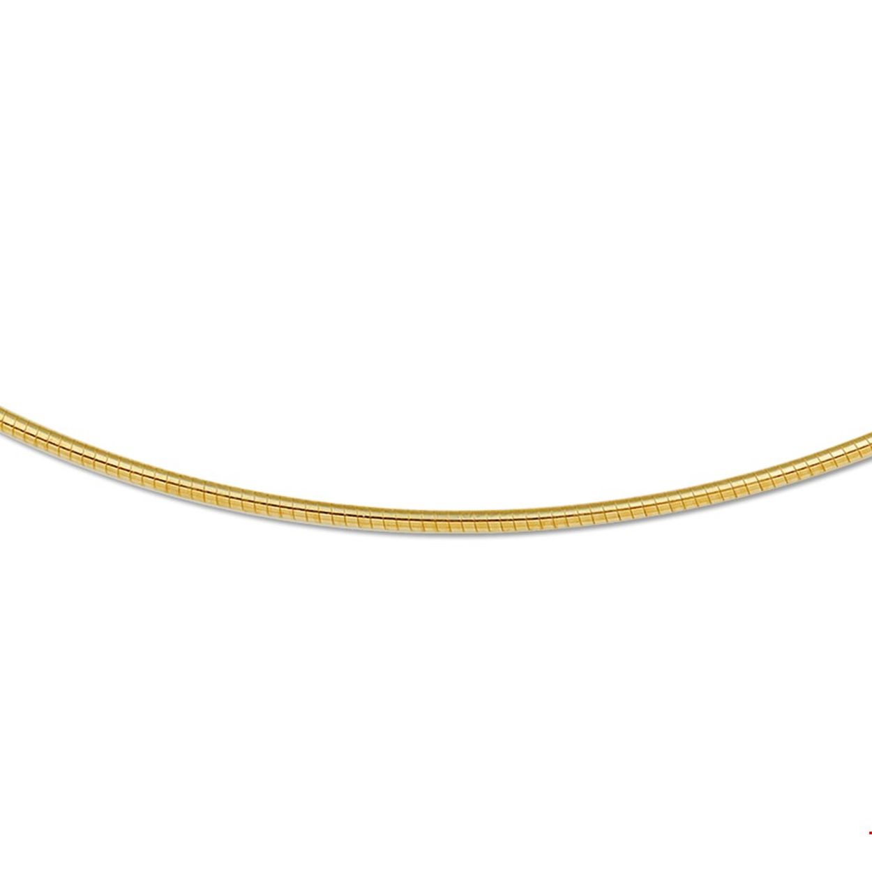 14k geelgouden omega collier met 925 zilveren kern. Het collier heeft een draaglengte van 42cm en een karabijn sluiting.