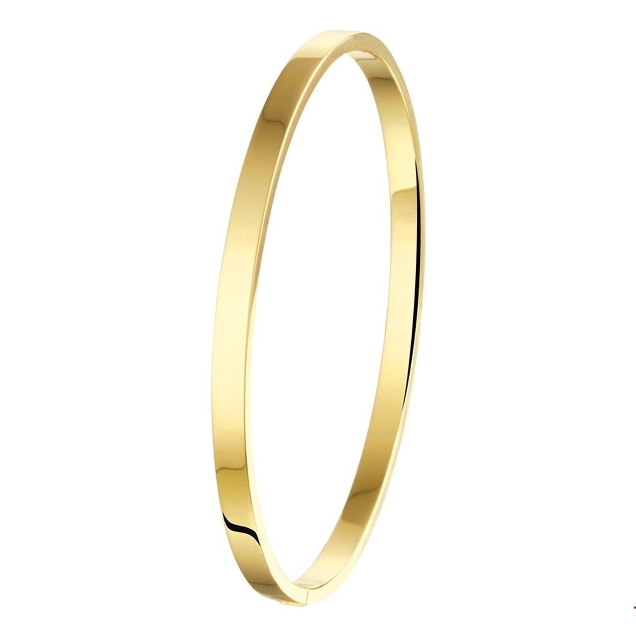 Beschrijving: Sieraden van 14 karaat goud met daarin een kern van 925 zilver. Geelgouden slavenarmband met scharnier-sluiting.
Doelgroep: dames
Breedte: 4 mm