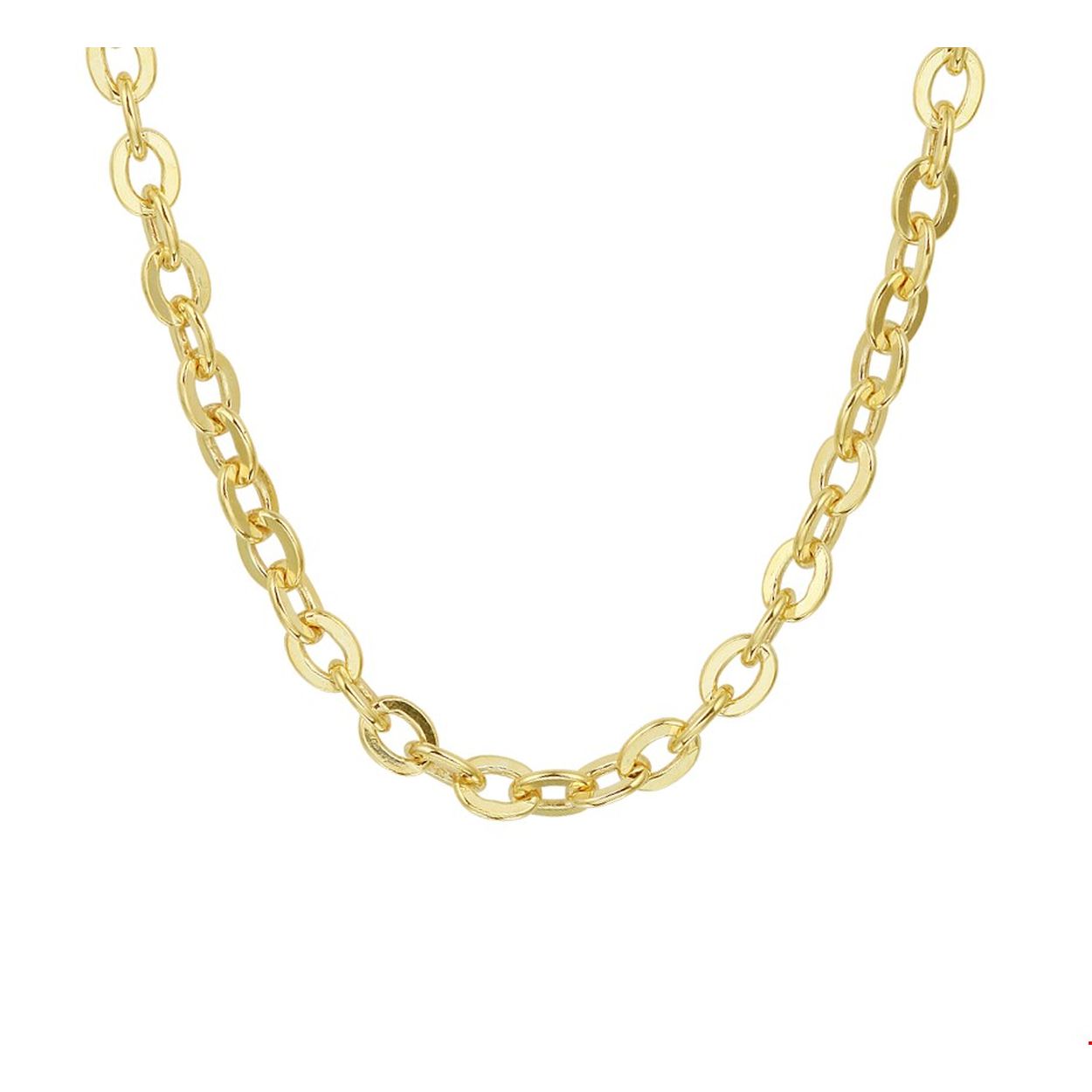 Beschrijving: Sieraden van 14 karaat goud met daarin een kern van 925 zilver. Geelgouden collier met een draaglengte van 45cm en een schakelbreedte van 5mm. Uitgevoerd met een karabijn sluiting.