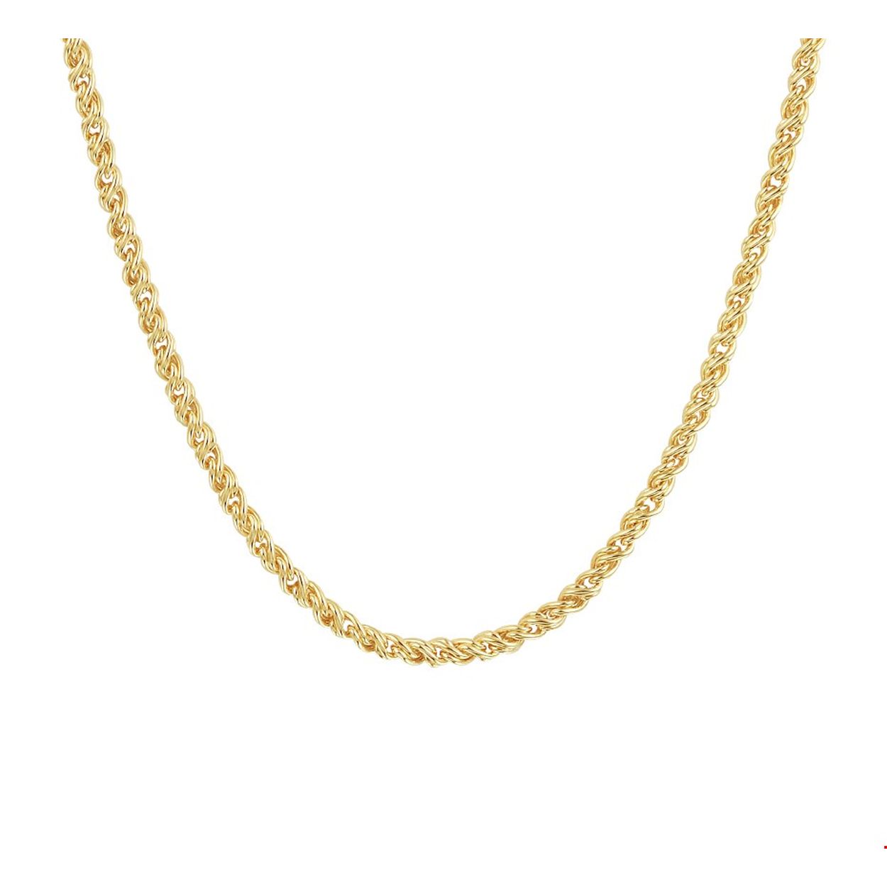 Beschrijving: Mooi voor haar: dit 45cm lange collier met draadschakel van 2,8mm met karabijnsluiting. De 14k geelgouden schakels hebben een kern van 925 zilver. De kwaliteit van een massief gouden sieraad, maar een stuk voordeliger! De schakel is gepolijst waardoor het collier mooi glimt.