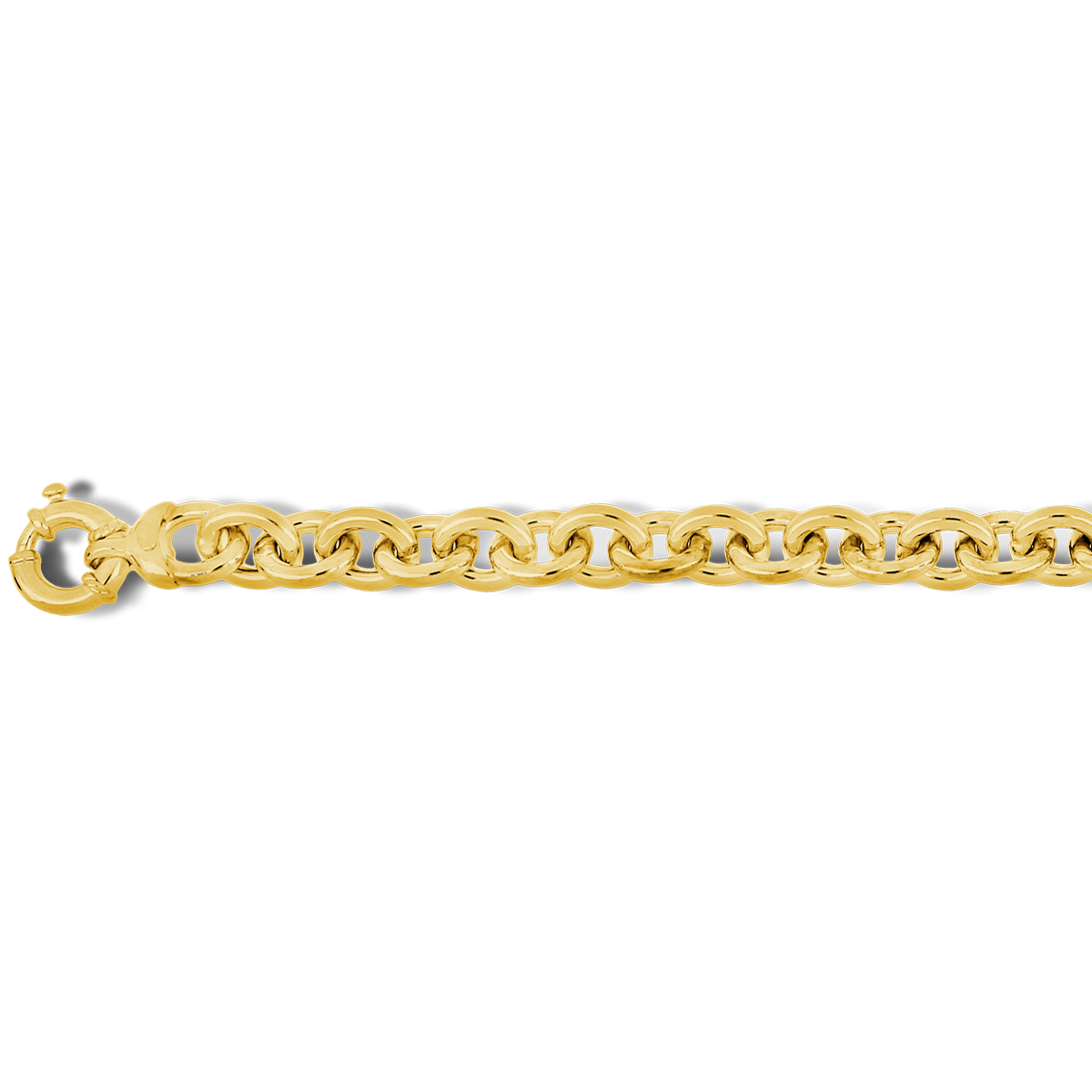 14k Geelgoud met 925 zilveren kern armband. De armband heeft draaglengte 19cm.