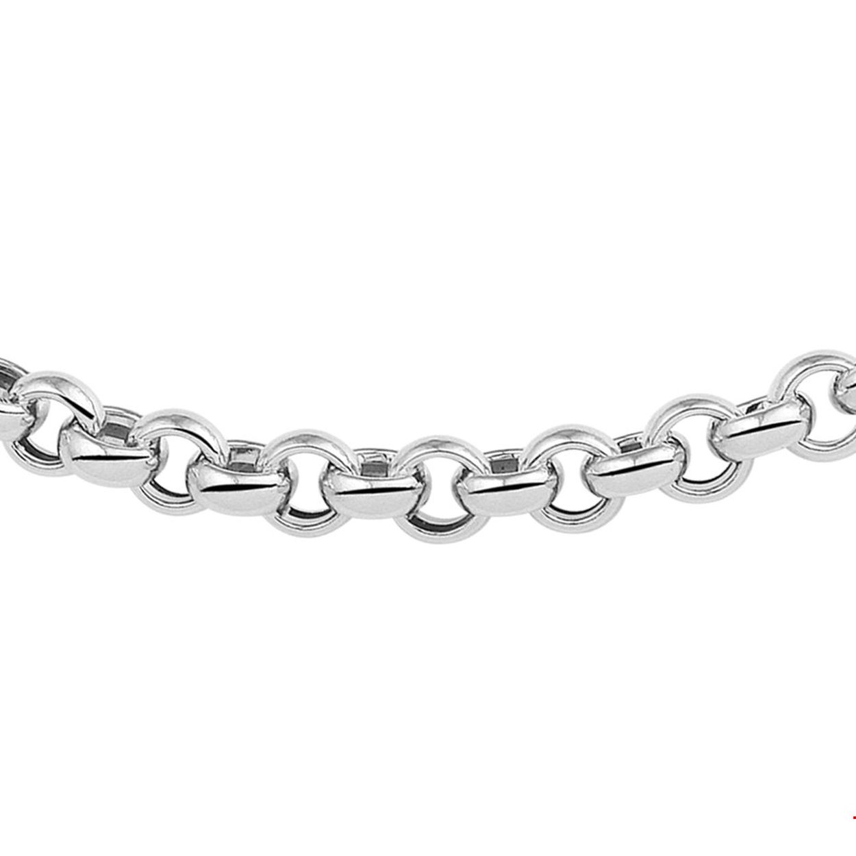 14 karaat witgouden Jassaron collier met daarin een 925 zilveren kern. 45 cm lang met groot springslot. Schakelbreedte is 7.0 mm.