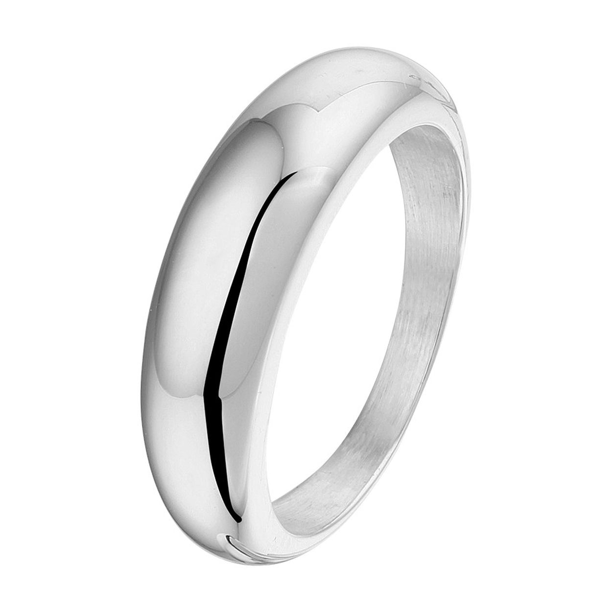 14k Witgouden ring met daarin een kern van 925 zilver. De ring heeft een breedte van 6mm.