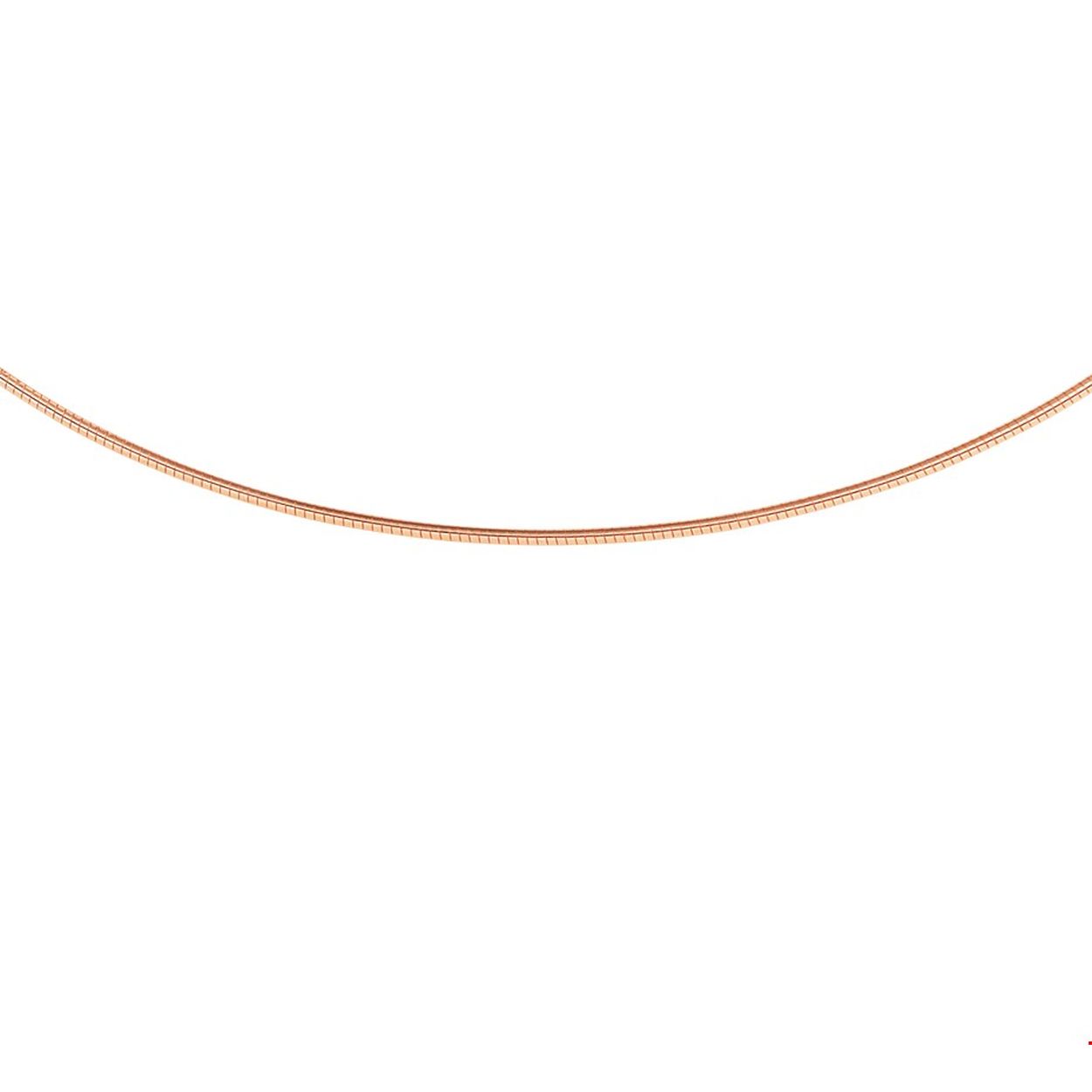 14k rosegouden omega collier met 925 zilveren kern. Het collier heeft een draaglengte van 42cm en een karabijn sluiting.