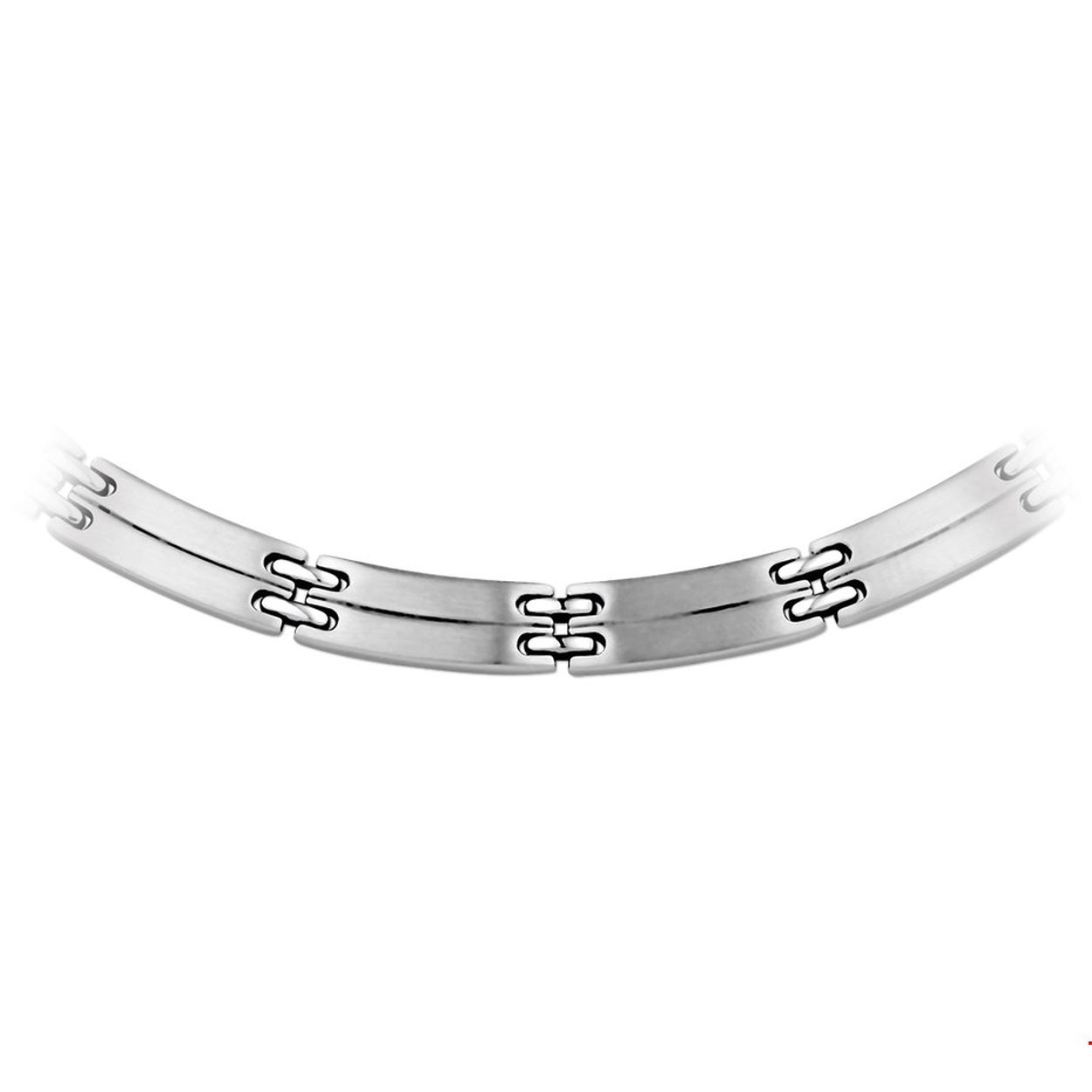 Beschrijving: Stalen collier met een poli/matte afwerking. 
Doelgroep: heren
Breedte: 8 mm
Langste lengte: 50 cm