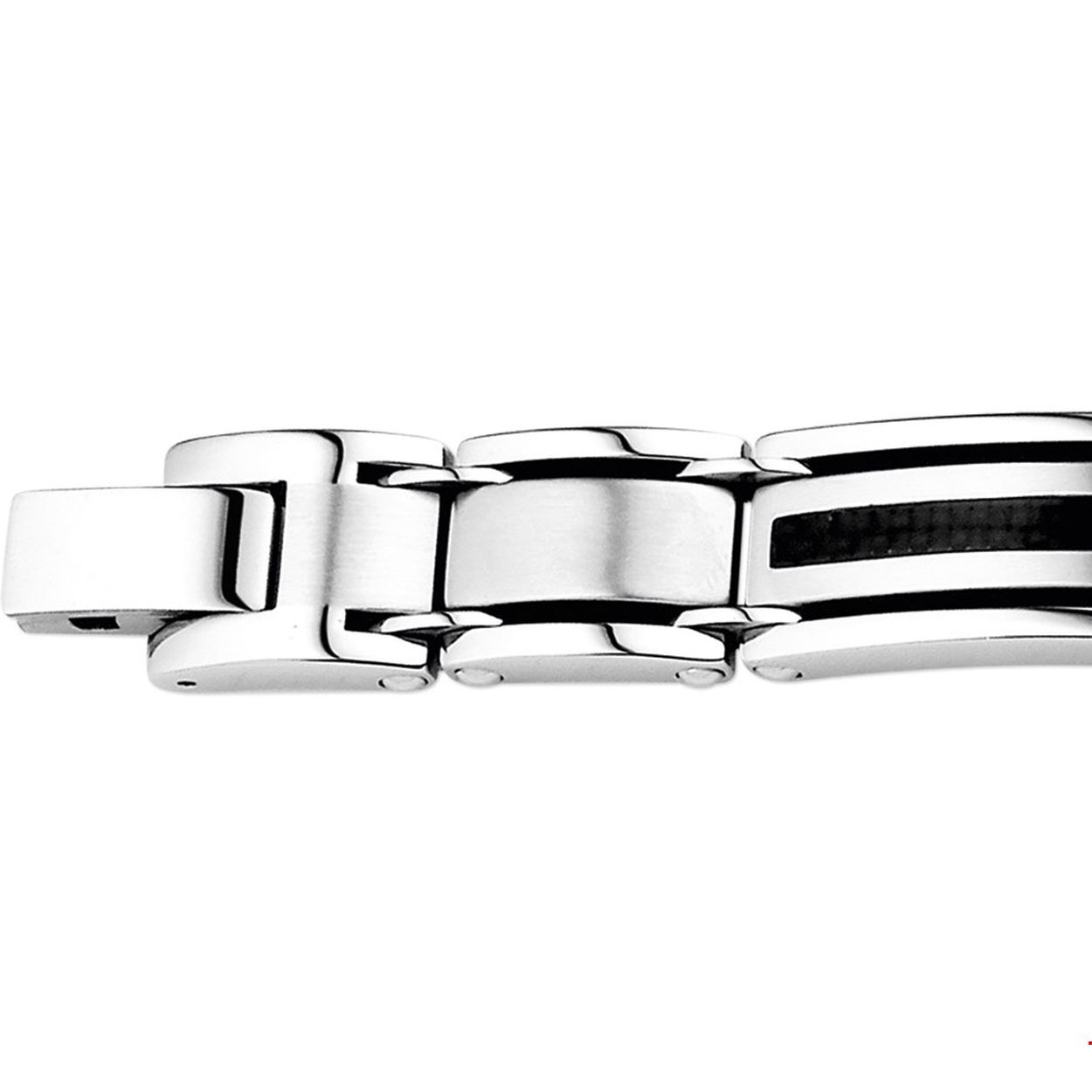 Beschrijving: Stalen armband met carbon. 
Verpakt per: 1
Doelgroep: heren
Breedte: 12 mm
Langste lengte: 21 mm