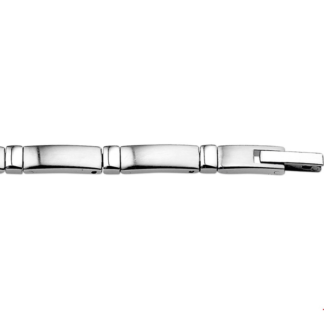 Beschrijving: Stalen armband met een poli/matte afwerking. 
Verpakt per: 1
Doelgroep: dames
Breedte: 5 mm
Langste lengte: 19 mm