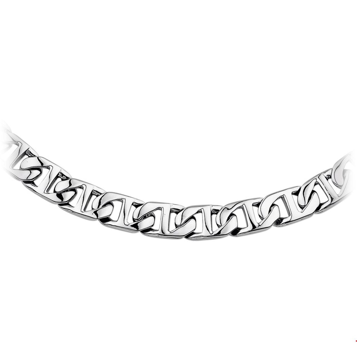 Beschrijving: Stalen collier met anker schakel. 
Uniekenummer serie: 29805
Verpakt per: 1
Doelgroep: heren
Breedte: 9.5 mm
Langste lengte: 50 mm