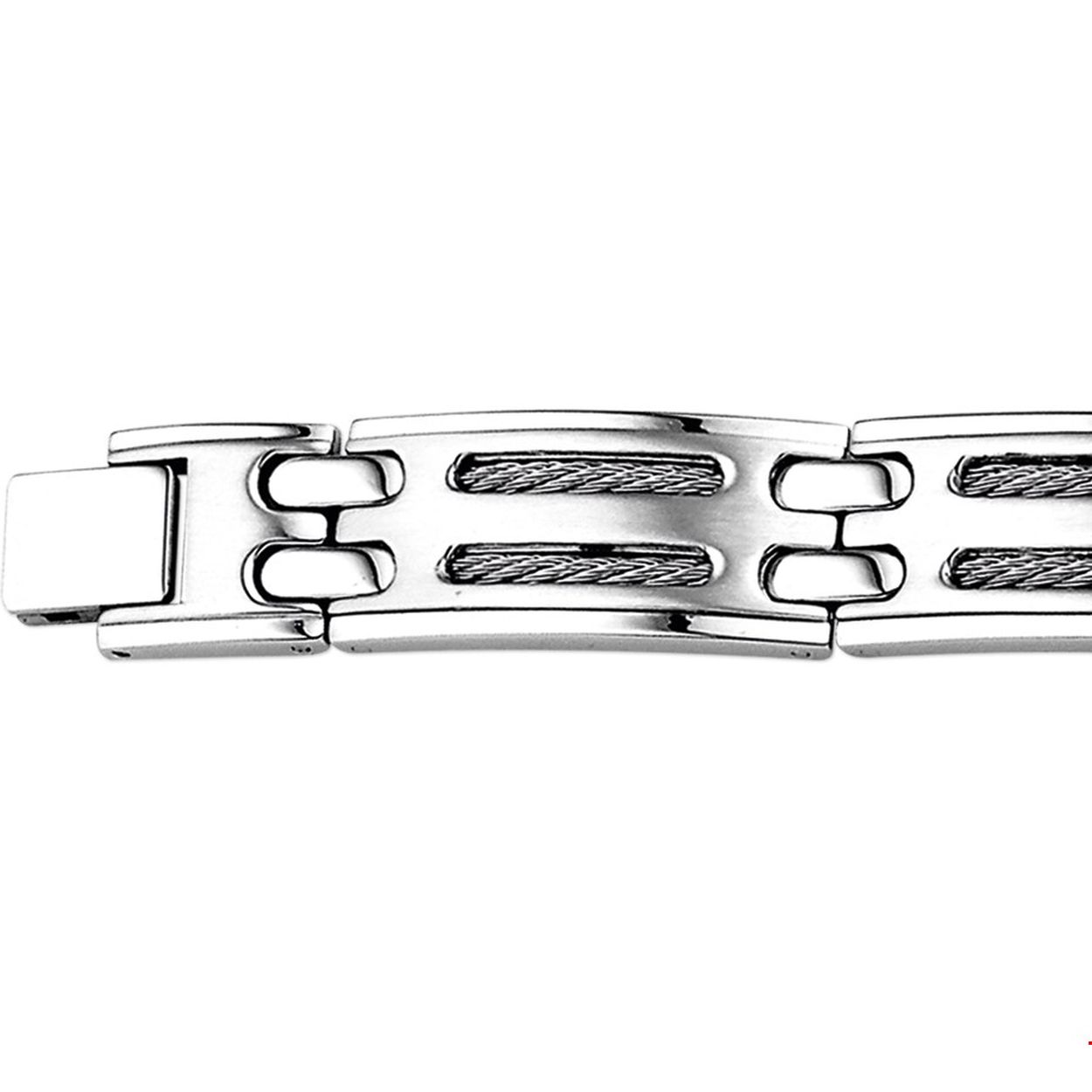 Heren armband met een gepolijst en gematteerde afwerking. 

- Breedte: 13 mm
- Lengte: 21 mm