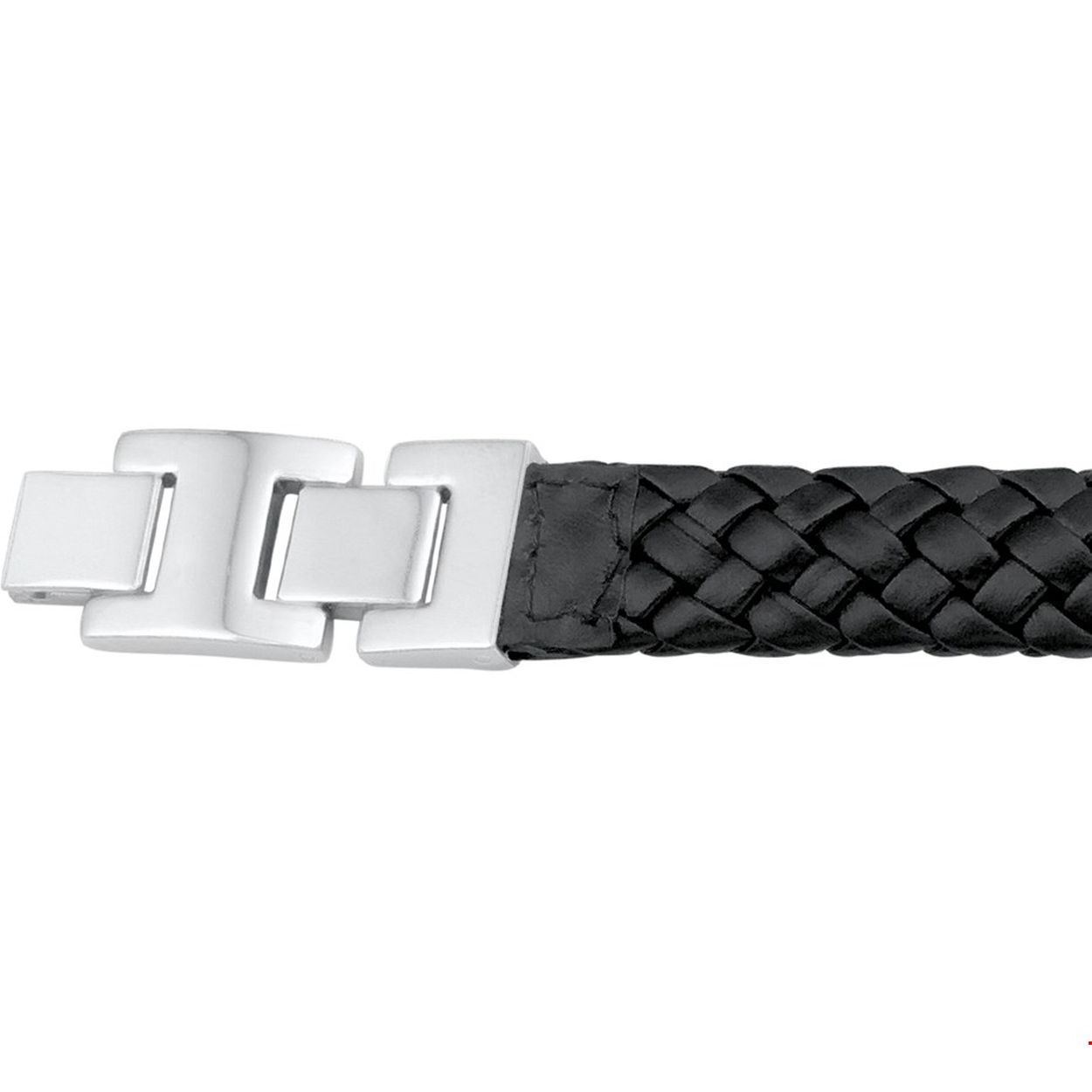 Beschrijving: Leren armbanden zijn echte musthaves voor heren. Stoer bij een casual outfit maar zeker ook bij een net pak! Details: Stalen armband met gevlochten zwarte leren band. De lengte bedraagt 20cm met 2.5cm extensie. 
Verpakt per: 1
Doelgroep: heren
Breedte: 15.5 mm
Kortste lengte: 20 mm
Langste lengte: 22.5 mm