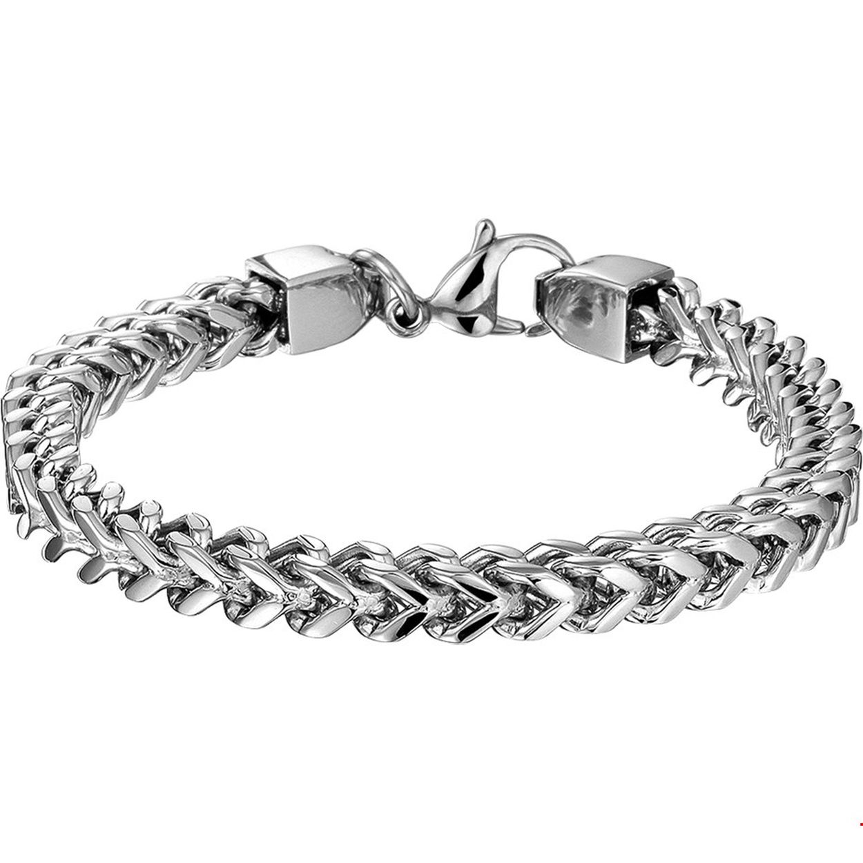 Beschrijving: Stalen armband met een poli afwerking. 
Verpakt per: 1
Doelgroep: heren
Breedte: 6 mm
Langste lengte: 21 mm