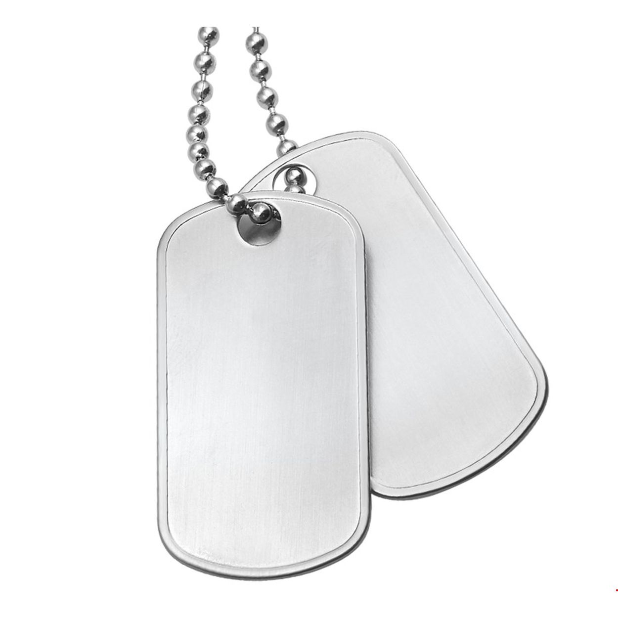 Beschrijving: Stalen collier met dogtags. De schakelbreedte bedraagt 2.4mm. 
Verpakt per: 1
Doelgroep: heren
Breedte: 22 mm
Langste lengte: 50 mm
Hoogte: 40.5 mm