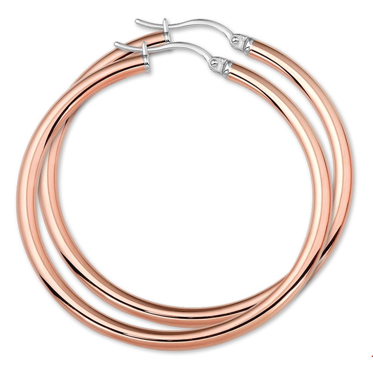 Beschrijving: Stalen creolen met een ronde buis en een hefboom-sluiting. De creolen hebben een rosegouden PVD-plating. De diameter van deze creolen is 46mm. 
Uniekenummer serie: 29260
Verpakt per: 1
Doelgroep: dames