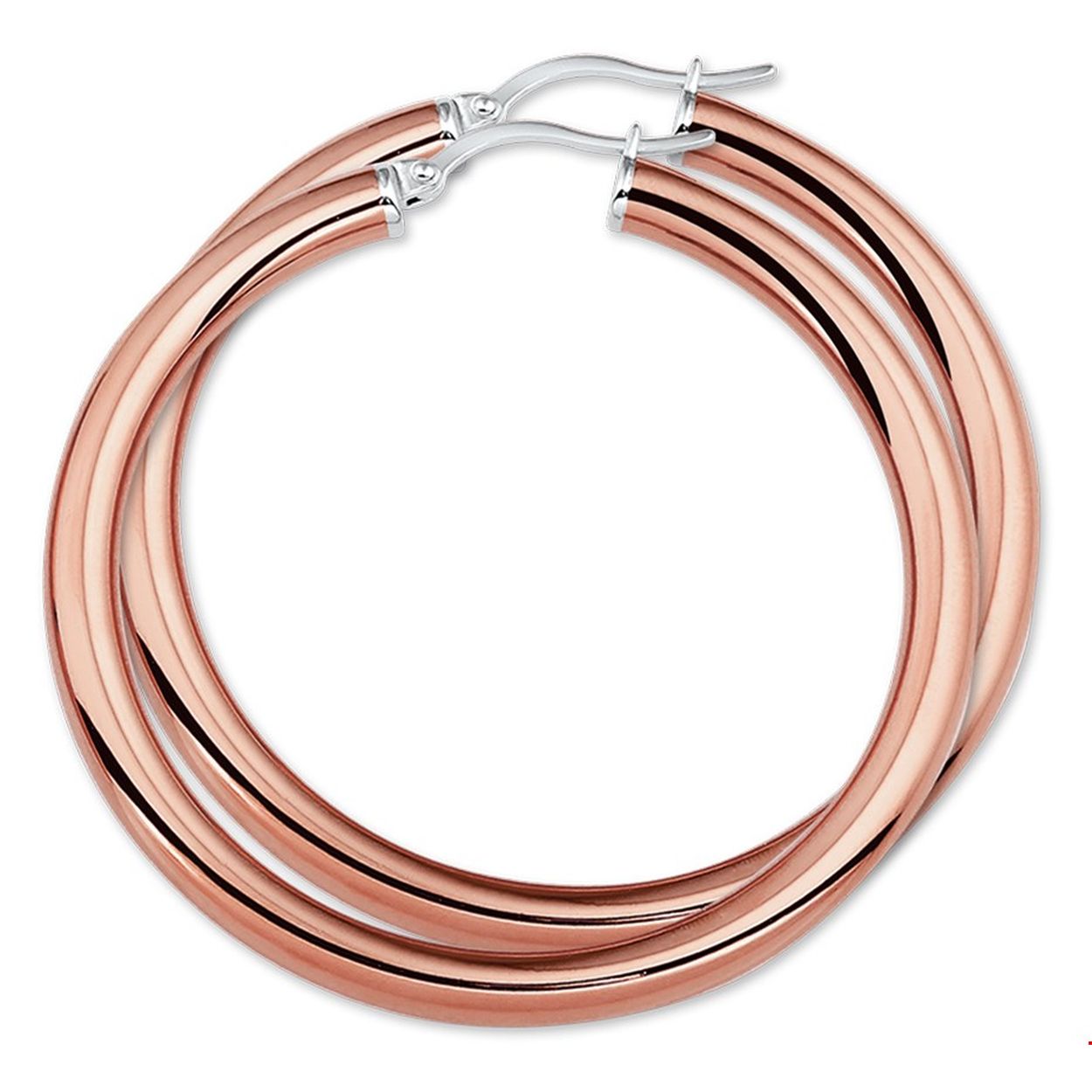 Beschrijving: Stalen creolen met een ronde buis en een hefboom-sluiting. De creolen hebben een rosegouden PVD-plating. De diameter van deze creolen is 48mm. 
Uniekenummer serie: 27005
Verpakt per: 1
Doelgroep: dames