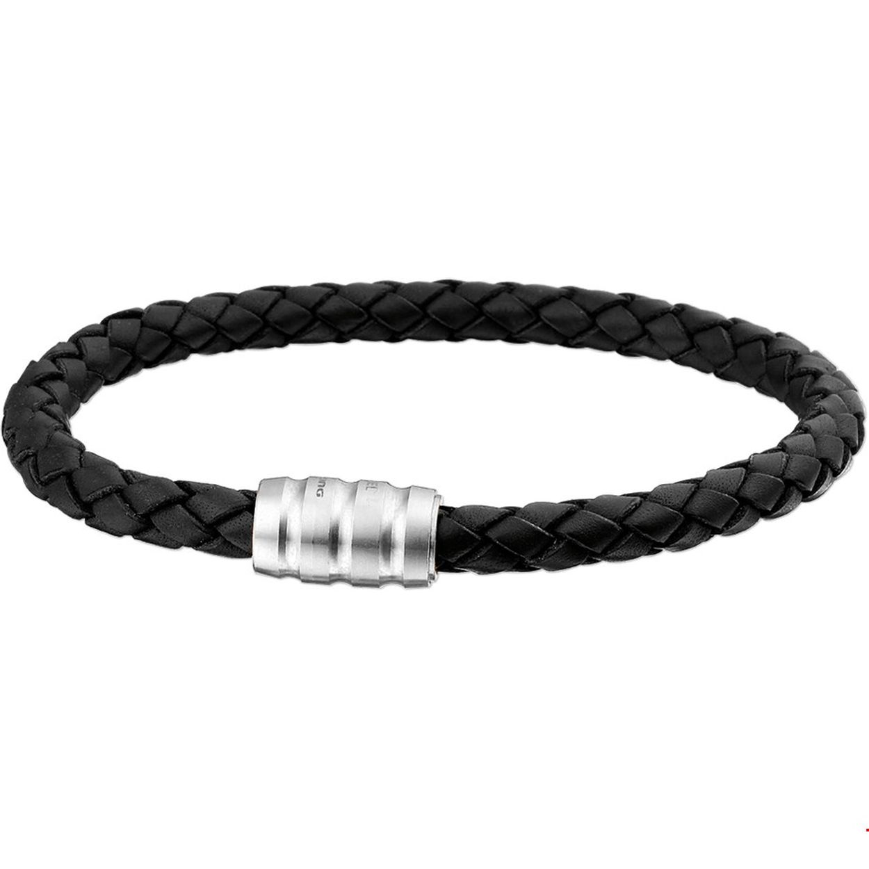 Beschrijving: Leren armbanden zijn echte musthaves voor heren. Stoer bij een casual outfit maar zeker ook bij een net pak! Details: Stalen armband met gevlochten zwarte leren band en een magneet-sluiting. 
Uniekenummer serie: 27313
Verpakt per: 1
Doelgroep: heren
Breedte: 6 mm
Langste lengte: 19.5 mm