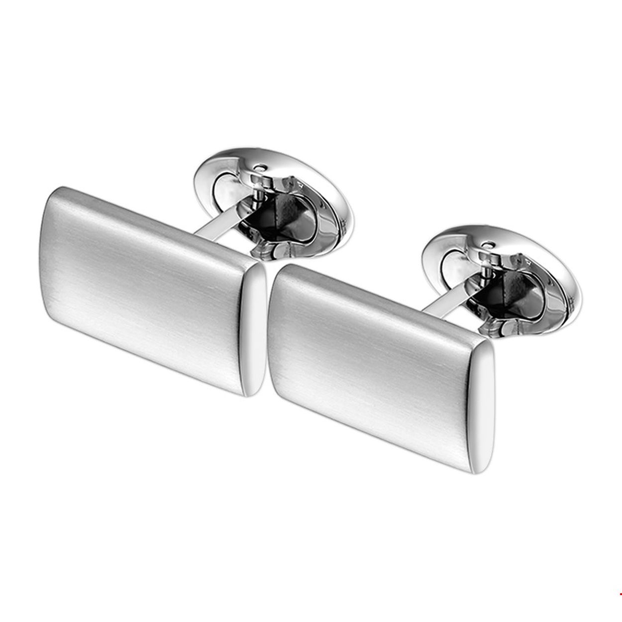 Beschrijving: Stalen manchetknopen met een poli/matte afwerking. 
Verpakt per: 1
Doelgroep: heren
Breedte: 20 mm
Hoogte: 12 mm