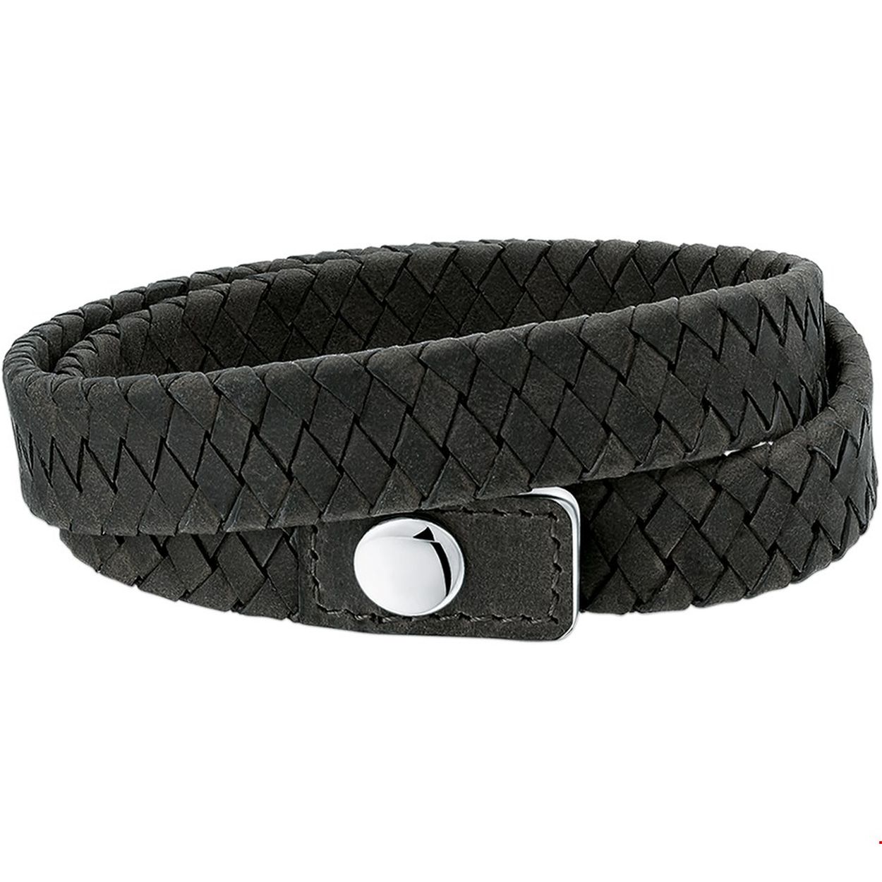 Beschrijving: Stalen armband met grijs gevlochten leer. 
Verpakt per: 1
Doelgroep: heren
Breedte: 15 mm
Kortste lengte: 19 mm
Langste lengte: 21 mm