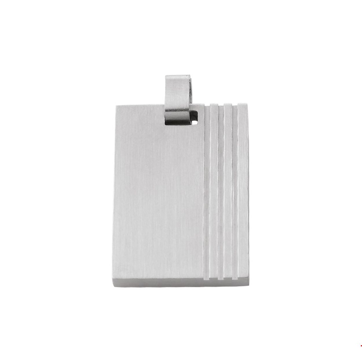 Beschrijving: Stalen hanger met een rechthoekige graveerplaat. 
Verpakt per: 1
Doelgroep: heren
Breedte: 19.5 mm
Hoogte: 28.5 mm