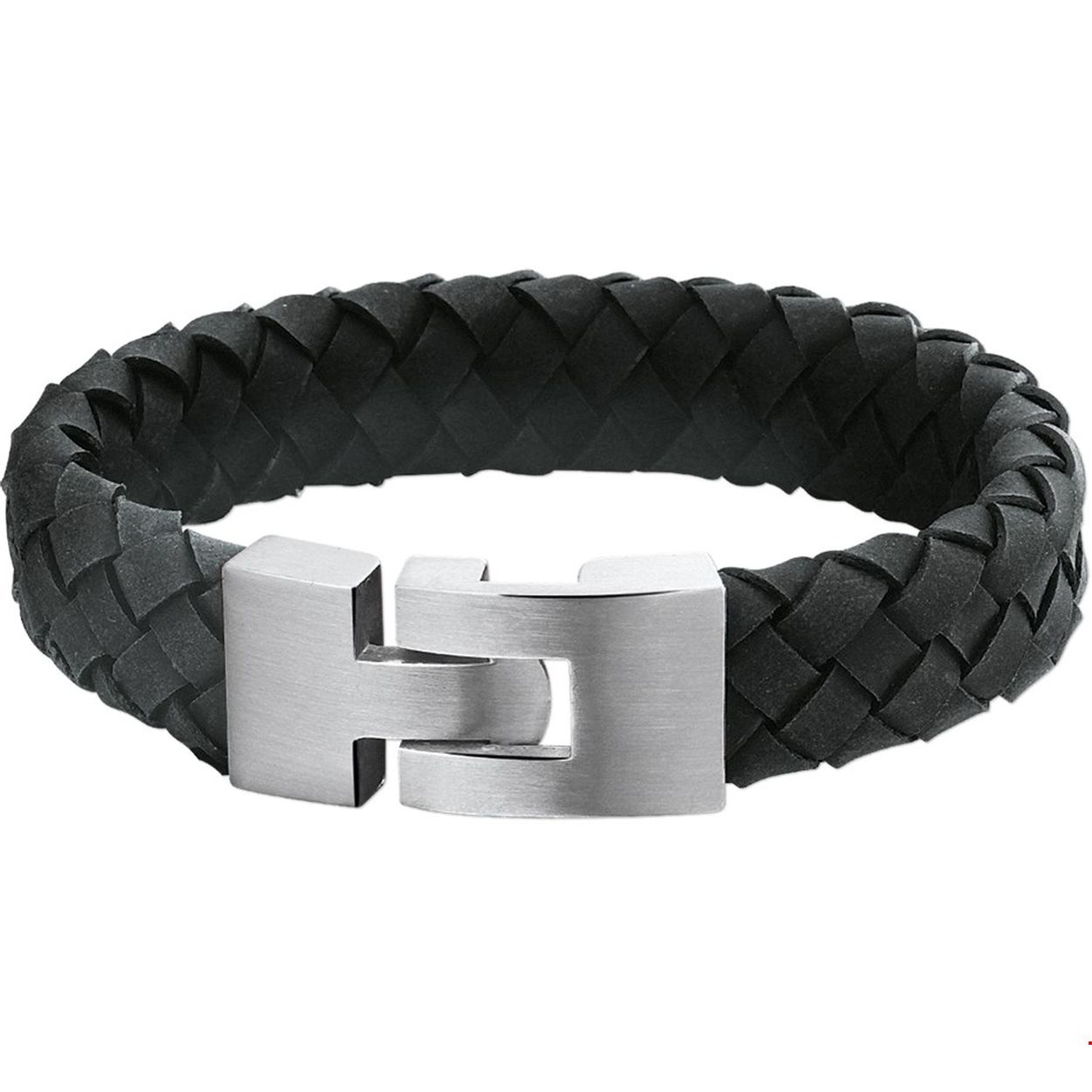 Beschrijving: Leren armbanden zijn echte musthaves voor heren. Stoer bij een casual outfit, maar zeker ook bij een net pak! Details: Stalen armband met gevlochten grijs leer en een matte sluiting. 
Uniekenummer serie: 29450
Verpakt per: 1
Doelgroep: heren
Breedte: 15 mm
Langste lengte: 20 mm