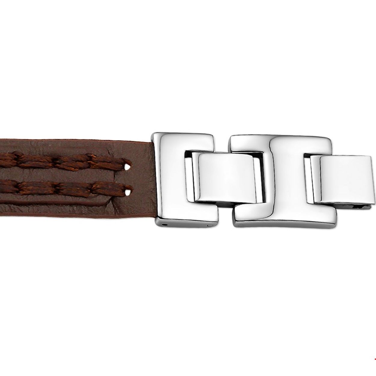 Beschrijving: Stalen armband met gevlochten leer. De lengte van de armband bedraagt 19cm met 2cm extensie. 
Verpakt per: 1
Doelgroep: heren
Breedte: 15 mm
Kortste lengte: 19 mm
Langste lengte: 21 mm