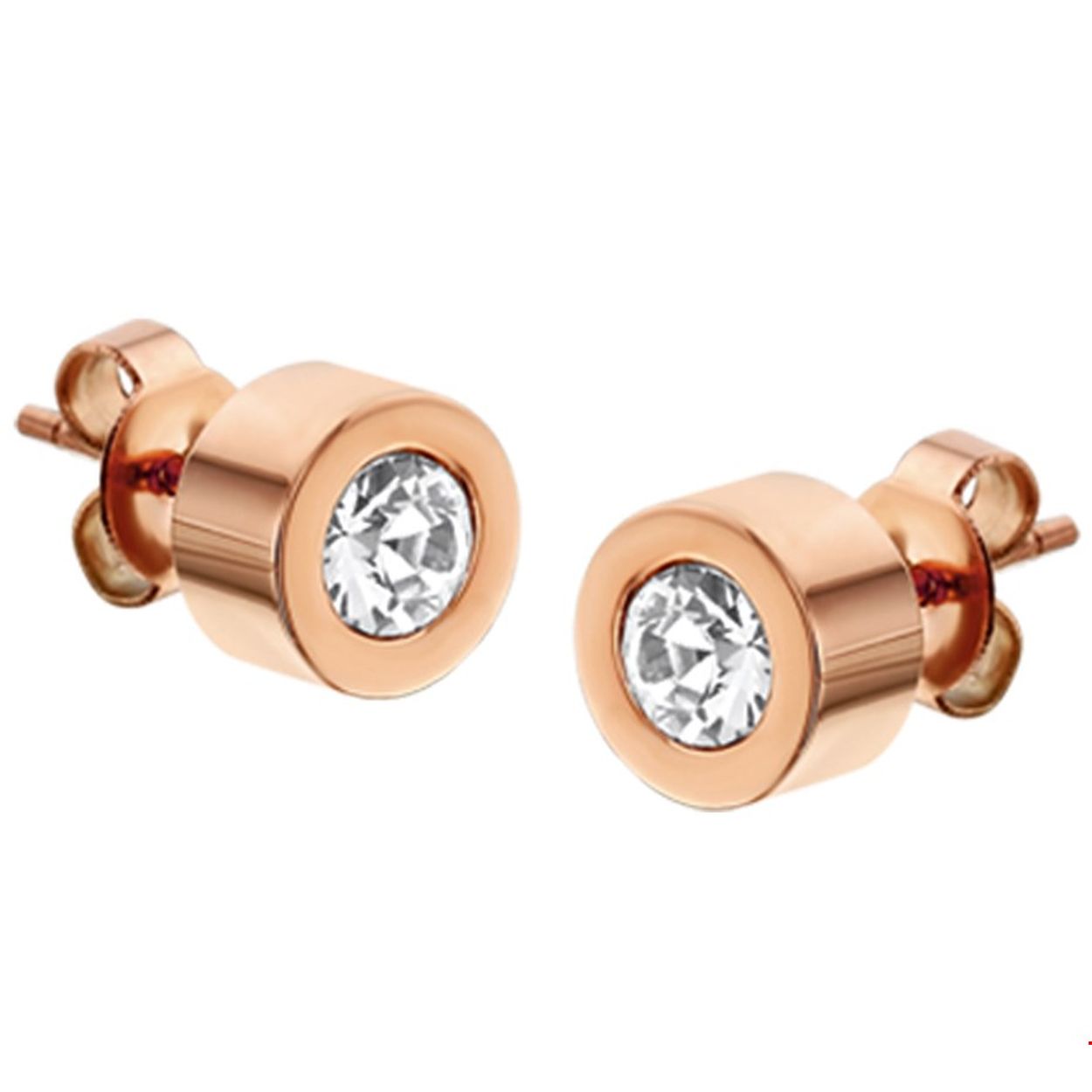 Beschrijving: Stalen oorknoppen met strass stenen. De oorknoppen hebben een rosegouden PVD-plating.
Verpakt per: 1
Doelgroep: dames