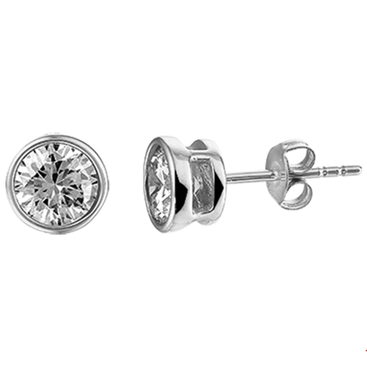 Oorknoppen met zirkonia
Zetting: solitaire (kastzetting)