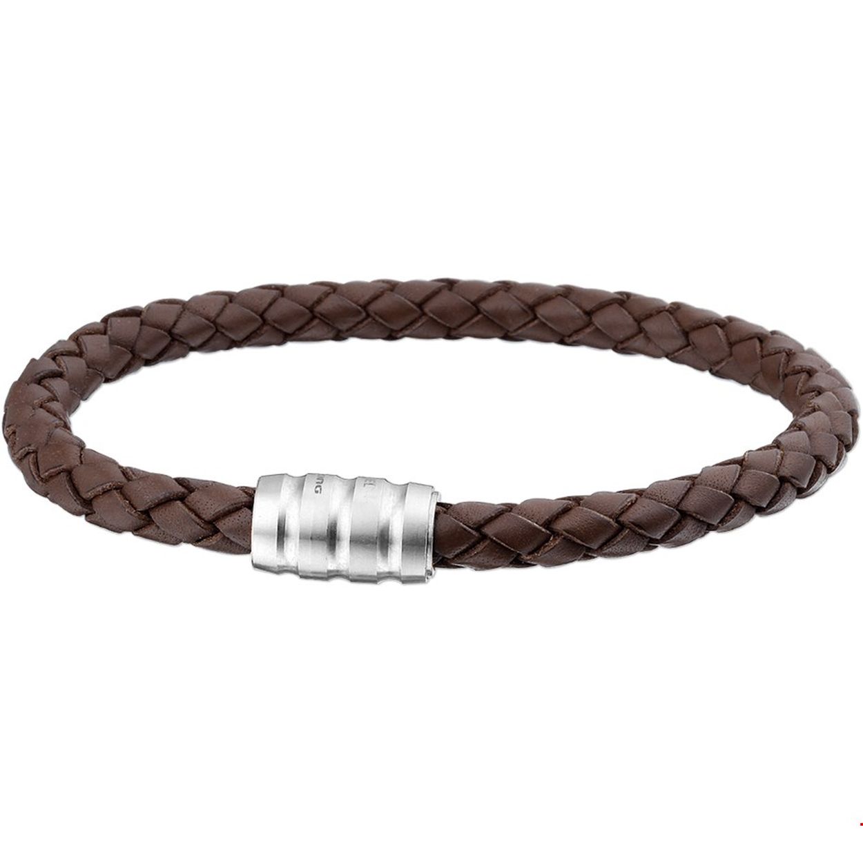 Beschrijving: Armband van gevlochten leer met een stalen magneetsluiting. 
Uniekenummer serie: 27312
Verpakt per: 1
Doelgroep: heren
Breedte: 6 mm
Langste lengte: 17 mm