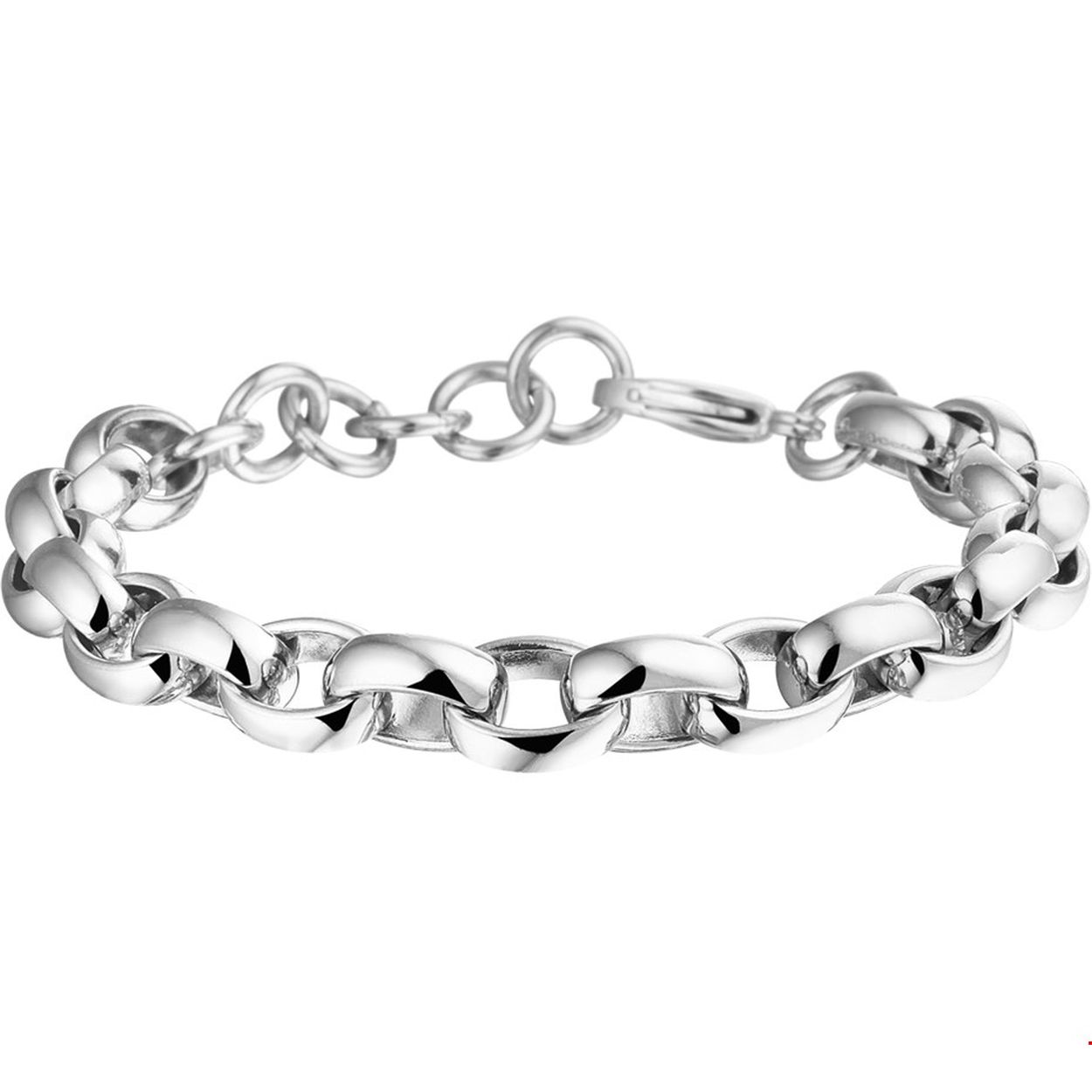 Beschrijving: Stalen armband met jasseron schakel. De lengte bedraagt 18.5cm met 3cm extensie.
Verpakt per: 1
Doelgroep: dames
Breedte: 9.6 mm
Kortste lengte: 18.5 mm
Langste lengte: 21.5 mm