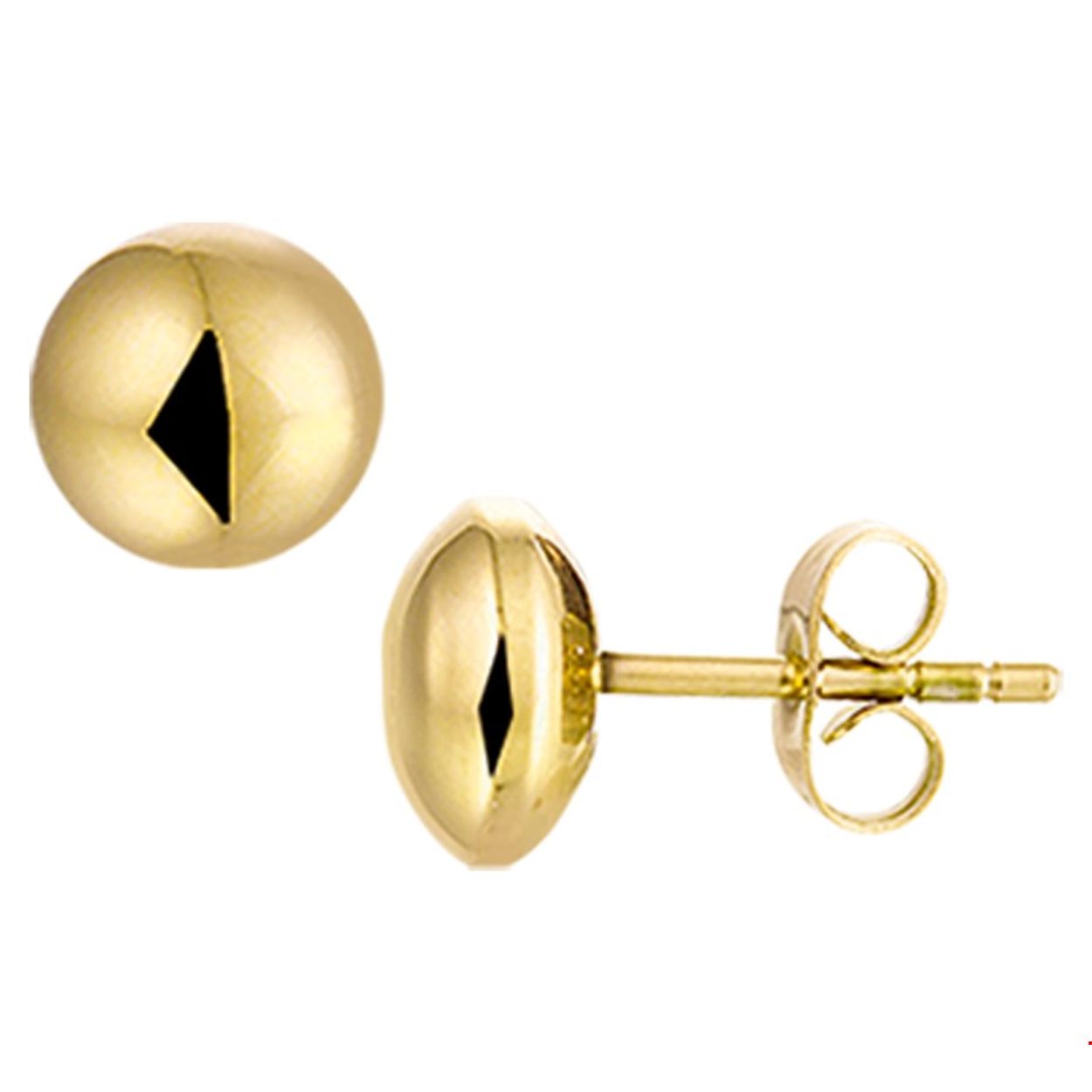 Beschrijving: Stalen oorknoppen met een halfbol en een geelgouden PVD-plating. 
Verpakt per: 1
Doelgroep: dames
Breedte: 8 mm
Hoogte: 8 mm