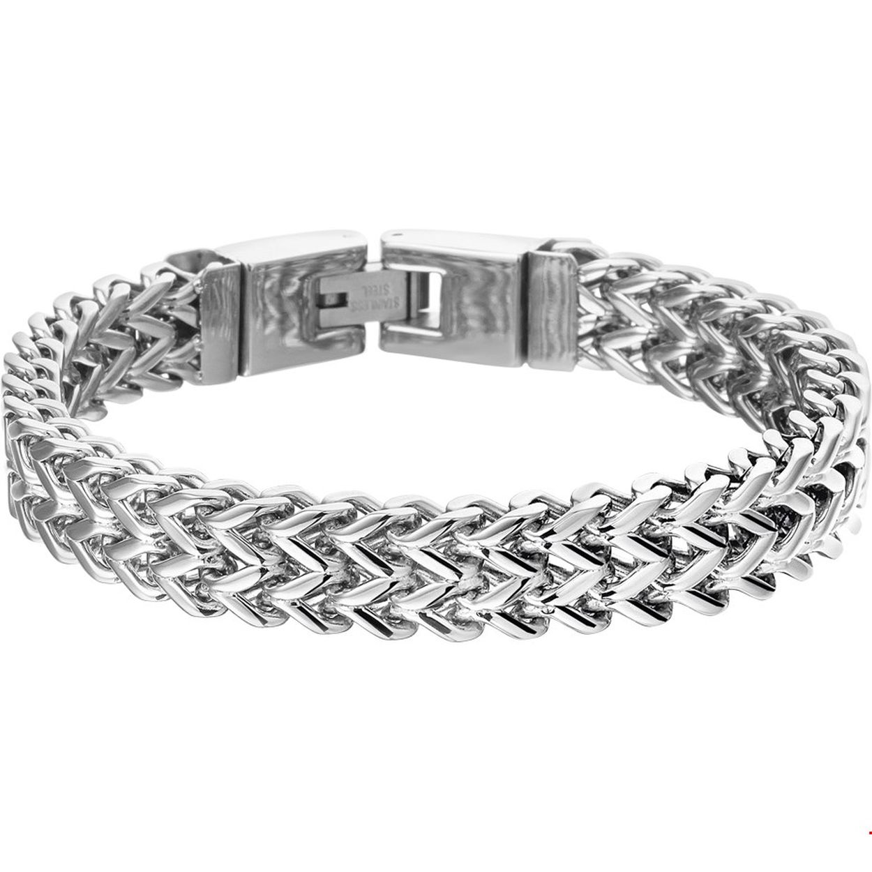 Beschrijving: Deze stalen armband is een echte musthave. Door de opvallende schakel oogt de armband stoer maar toch vrouwelijk. Details: Stalen schakel van 10mm breed en een lengte van 19cm.
Uniekenummer serie: 28824
Verpakt per: 1
Doelgroep: heren
Breedte: 10 mm
Langste lengte: 19 mm