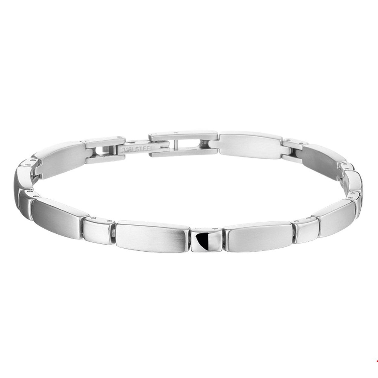 Beschrijving: Stalen armband met een poli/matte afwerking.
Verpakt per: 1
Doelgroep: dames
Breedte: 5 mm
Langste lengte: 19 mm