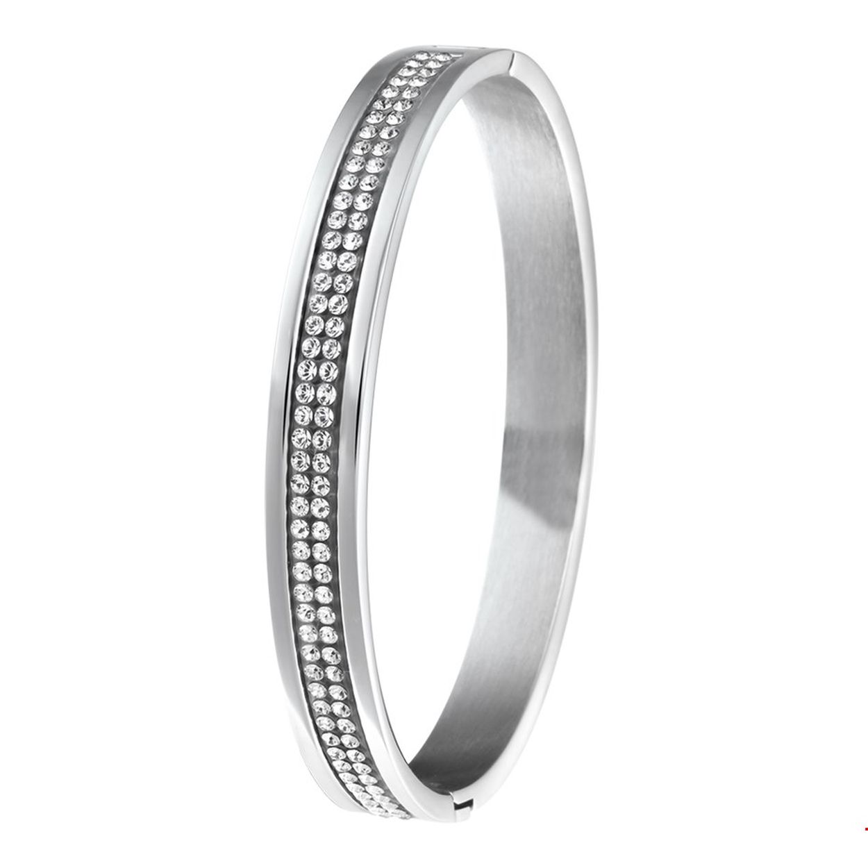 Beschrijving: Stalen Bangle armband met strass stenen. 
Verpakt per: 1
Doelgroep: dames
Breedte: 8 mm