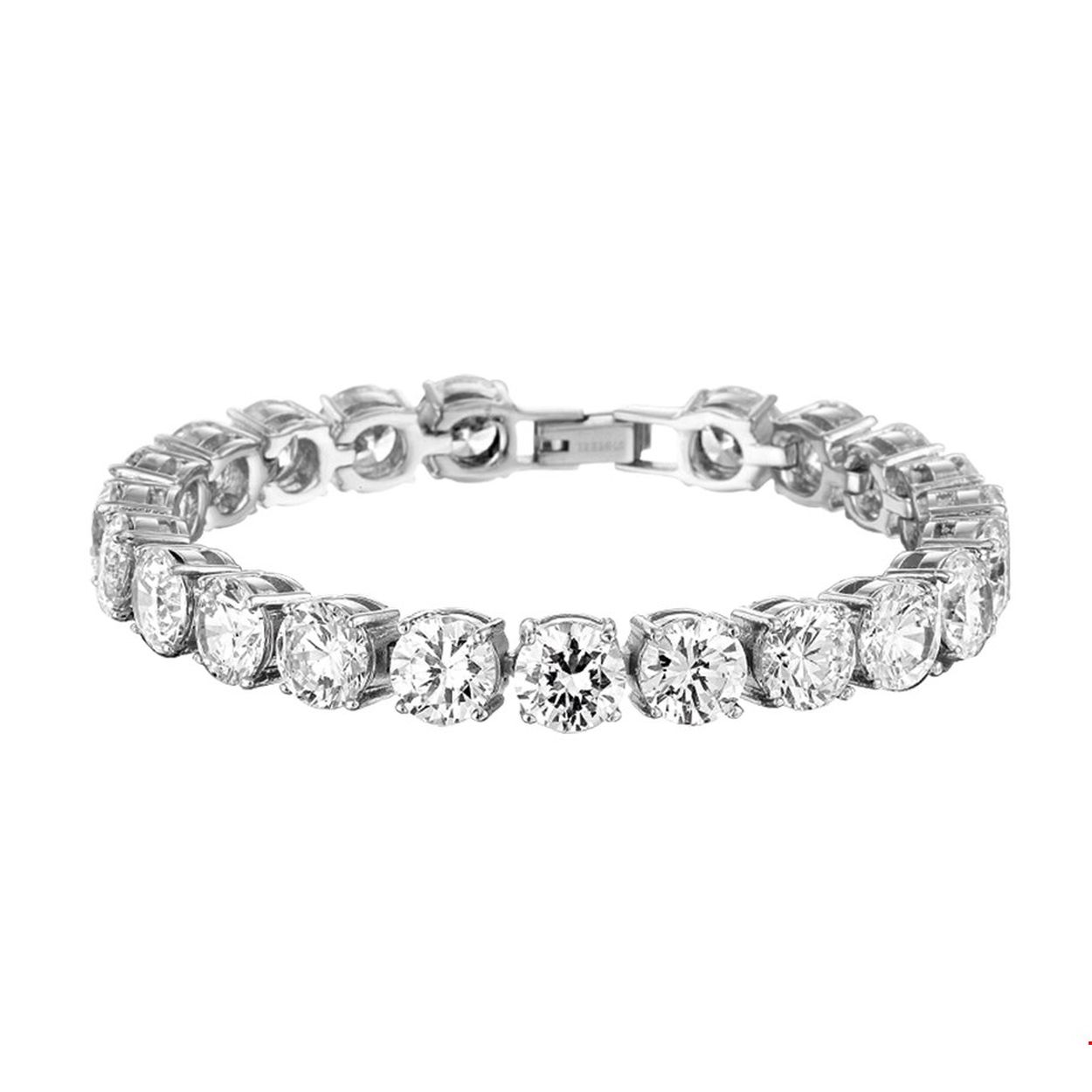 Beschrijving: Stalen armband met zirkonia. 
Verpakt per: 1
Doelgroep: dames
Breedte: 8 mm
Langste lengte: 19 mm
Zetting: alliance (rijzetting)
