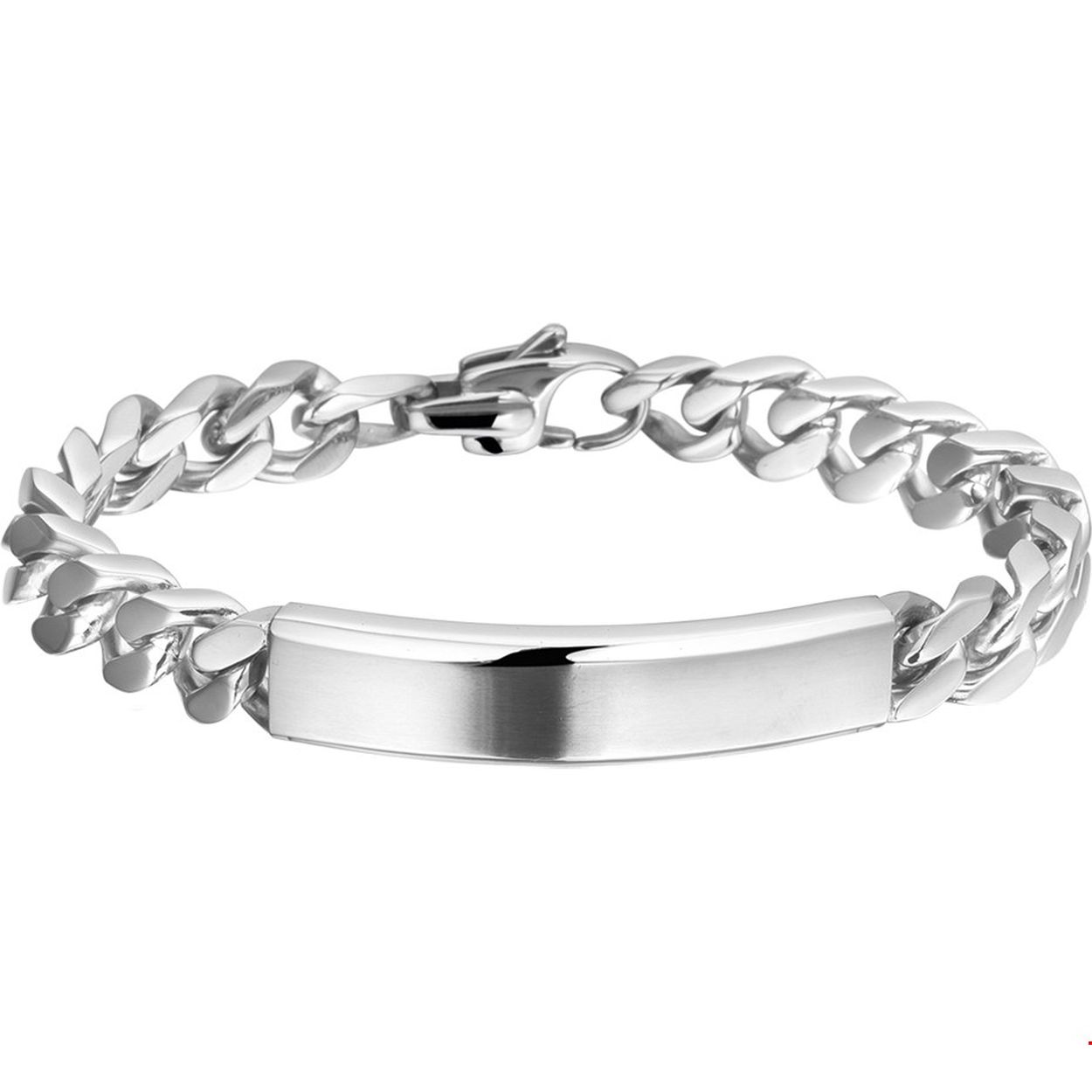 Beschrijving: Stalen graveerarmband met gourmet schakel.
Doelgroep: heren
Breedte: 11 mm
Langste lengte: 21 mm