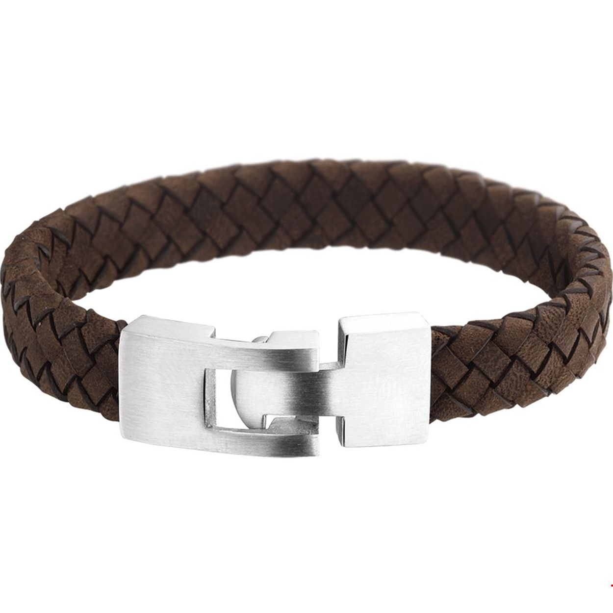 Stalen armband met gevlochten leer. 
Uniekenummer serie: 30910
Verpakt per: 1
Doelgroep: jongens
Breedte: 11.5 mm
Langste lengte: 18.5 mm
